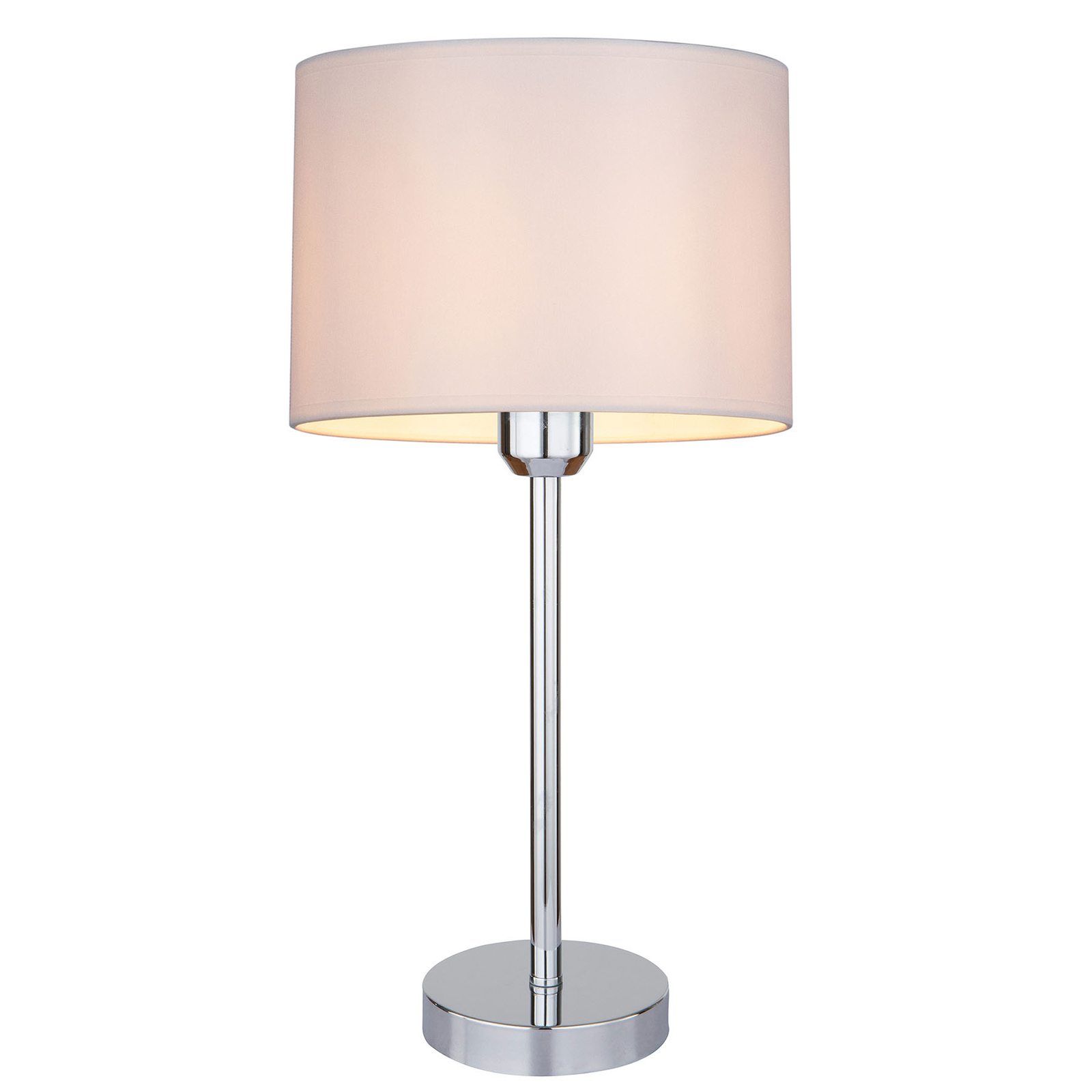 Britop Bordlampe Maarit med tekstilskjerm, hvit/krom - nattbordslampe - moderne lampe Stue / spisestue - tekstil, metall