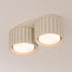 Taklampe Aura 2, beige, 2 lyskilder, lengde 21 cm, GX53