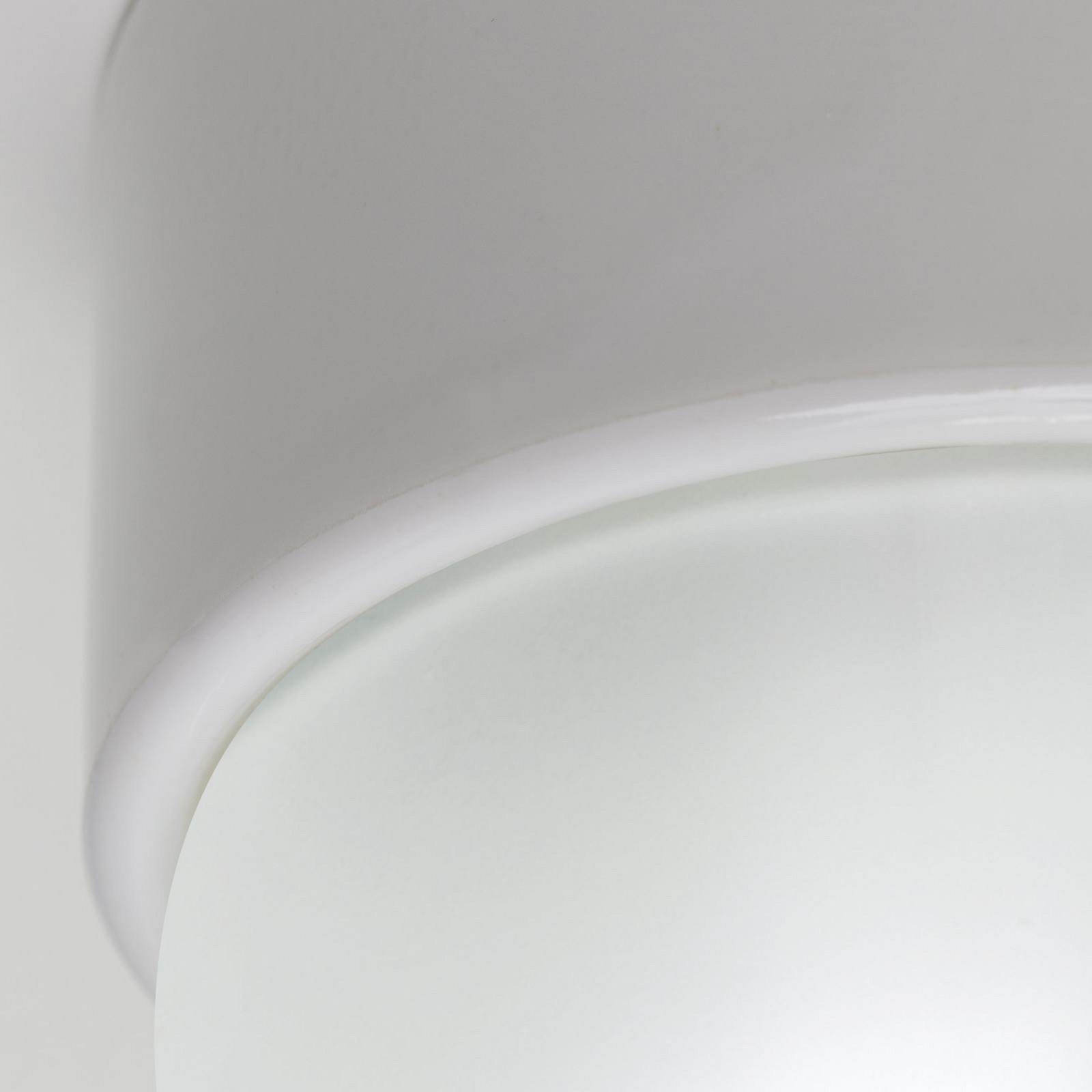 Plafonnier Ostia, blanc, céramique, verre satiné, E27