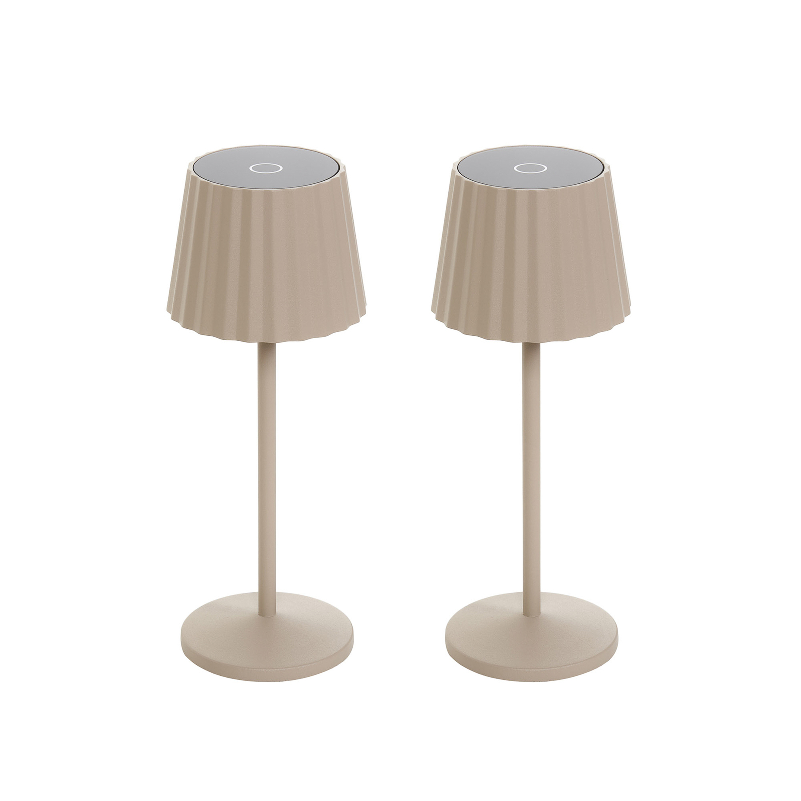 Lindby lampe de table LED rechargeable Esali, beige, set de 2, alu