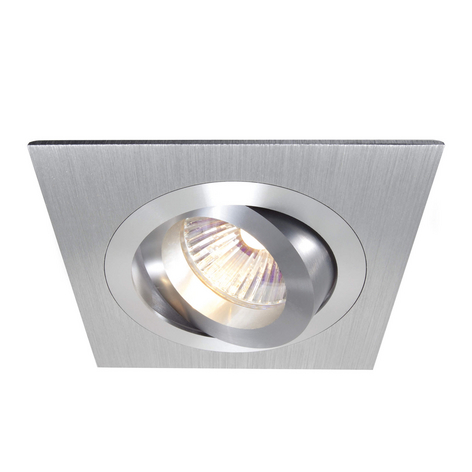Alu anneau encastré inclinable, 9,2x9,2 cm alu