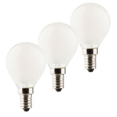 Bombilla a gota LED E14 3W 2.700K set 3 470lm mate