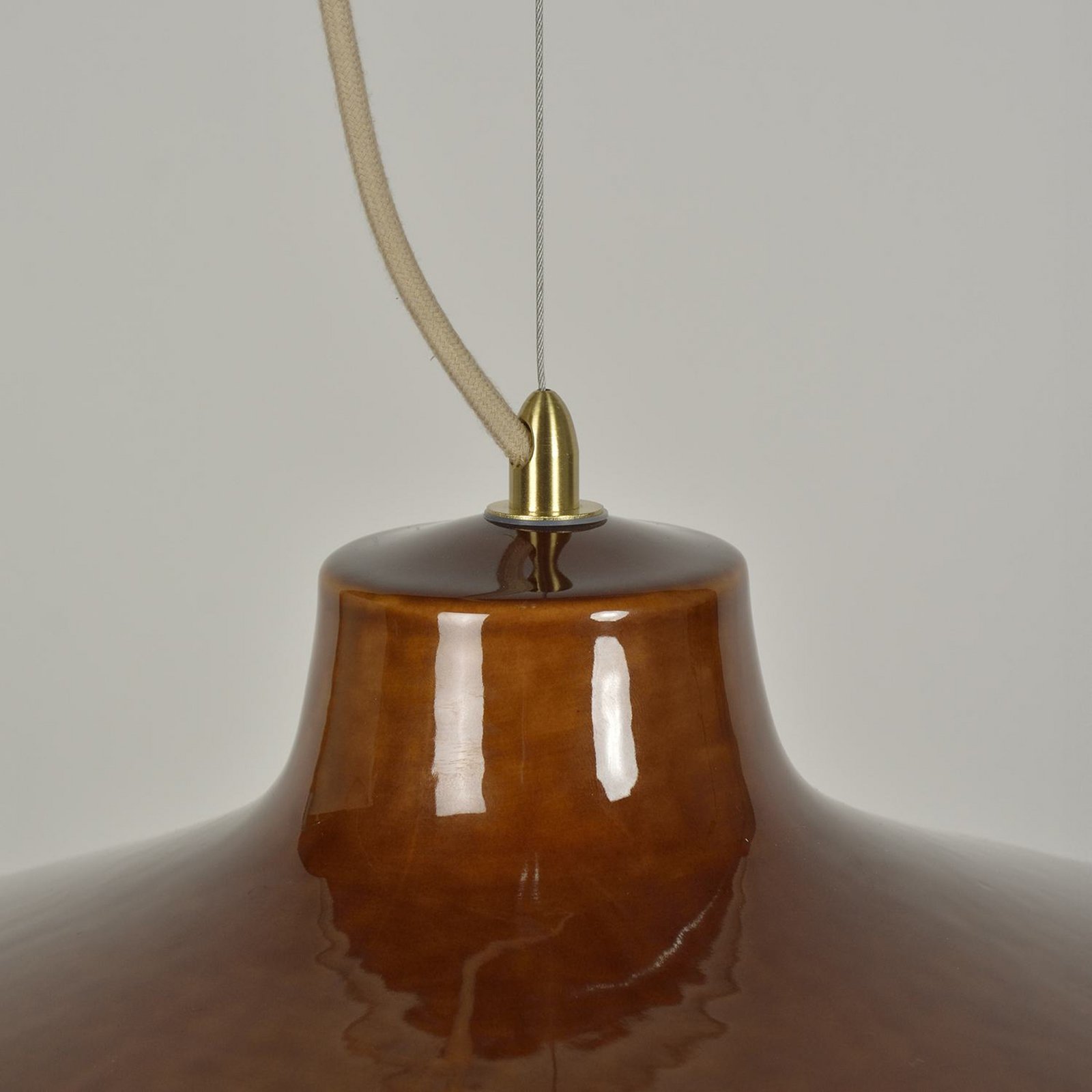 MARKET SET Lámpara colgante Jimmy, Ø 38 cm, marrón, cerámica