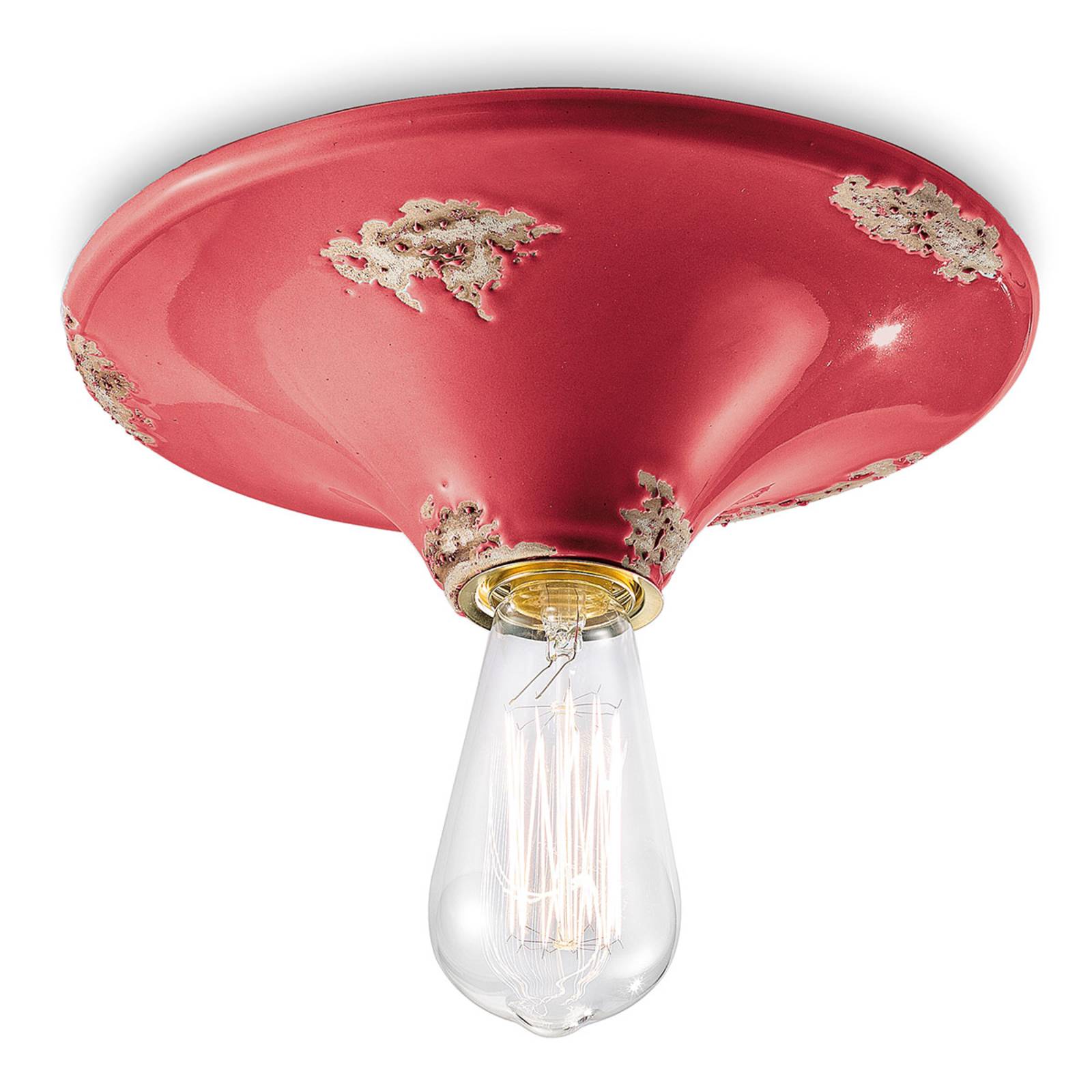 Vintage plafondlamp C134 rood