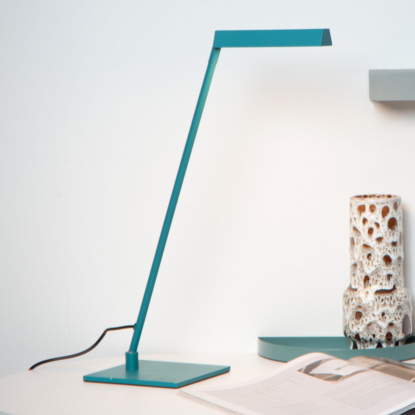 Lucide Lavale LED lampă de masă turcoaz dimabil înălțime 42 cm - Camera de zi / sufragerie - modern - Metal