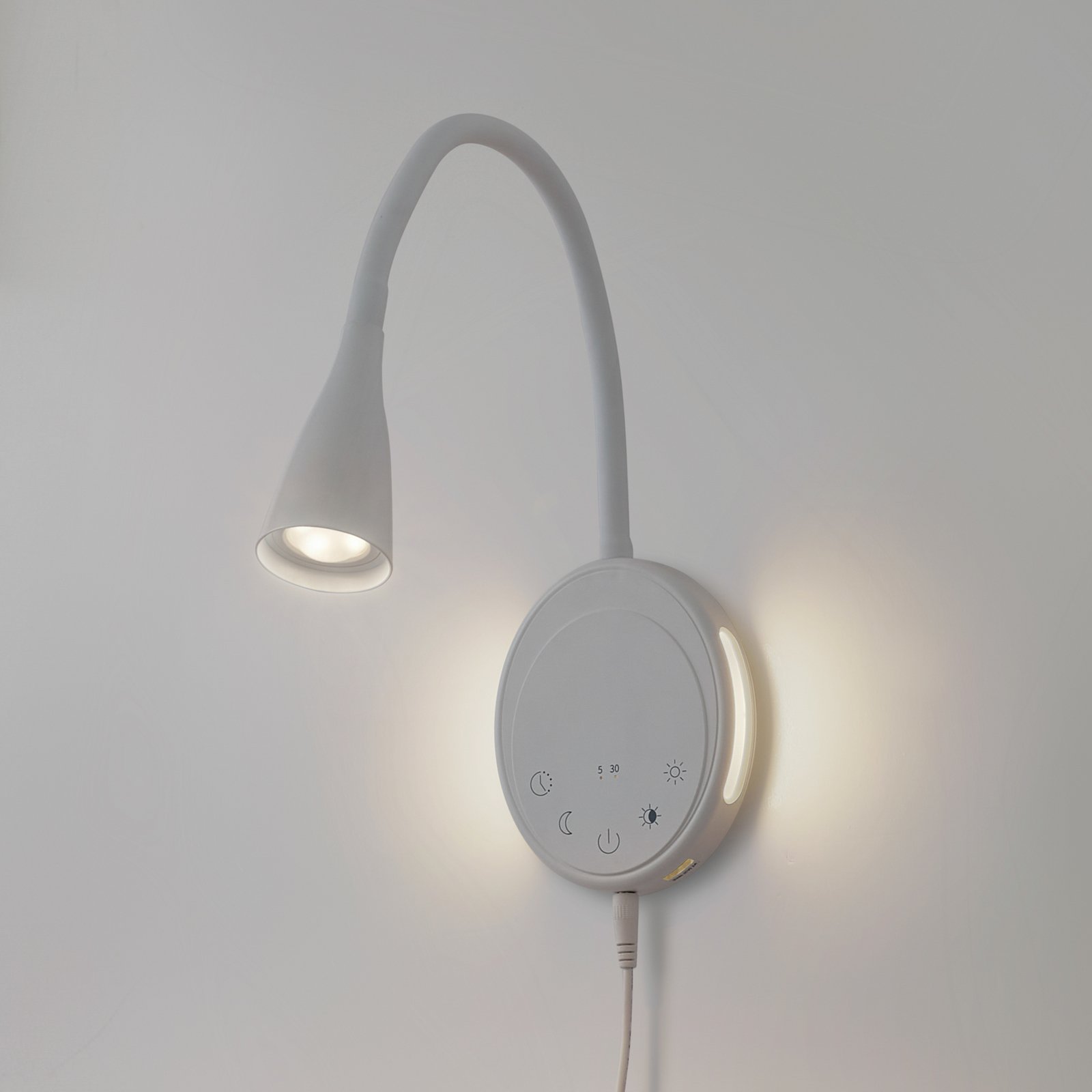 Lampada a LED da lettura Zayna, CCT, bianca, USB, timer, dimmerabile - Lindby Lampada a LED da lettura Zayna, CCT, bianca, USB, timer, dimmerabile - Lindby