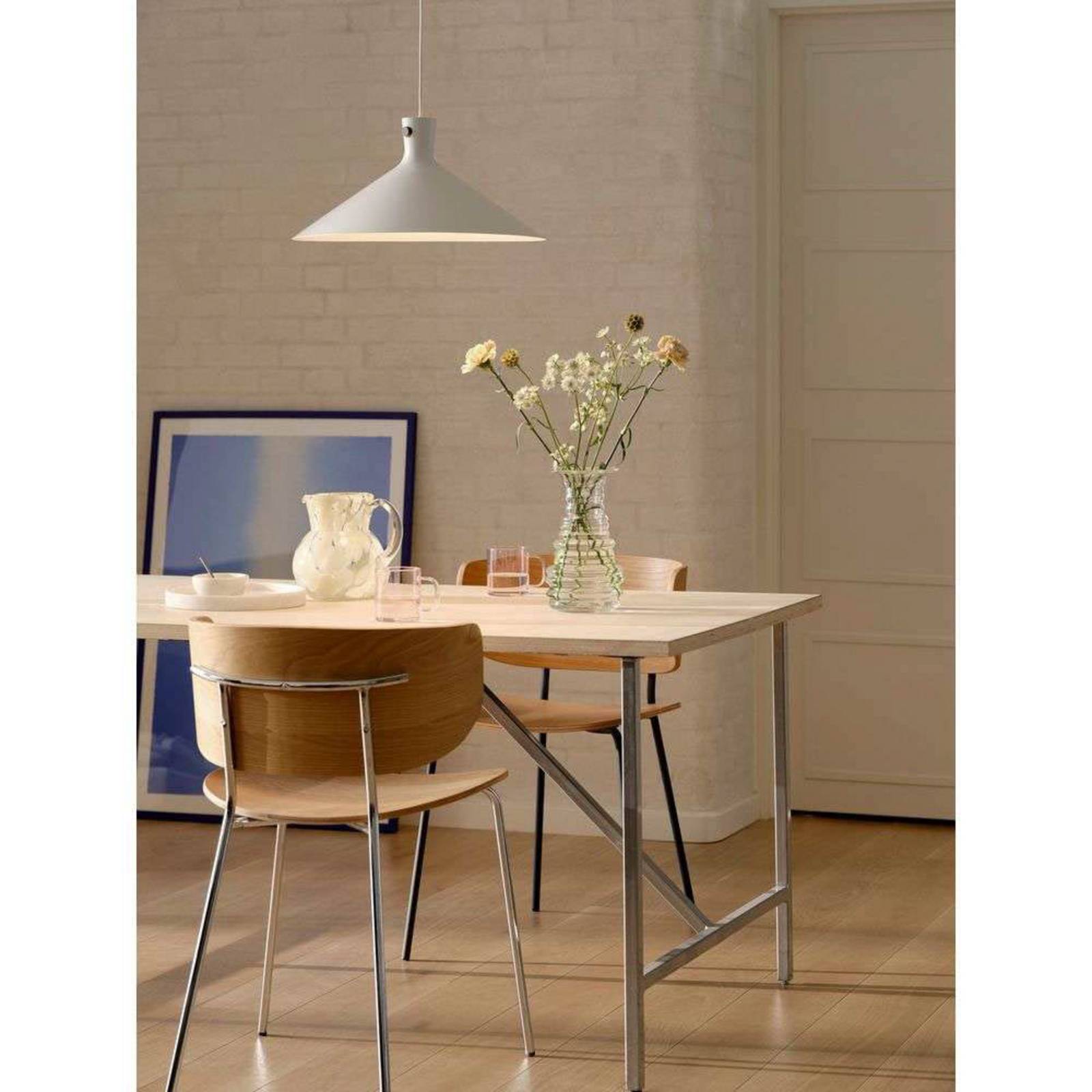 Lampa wisząca Dorina, biała, Ø 45 cm, metal