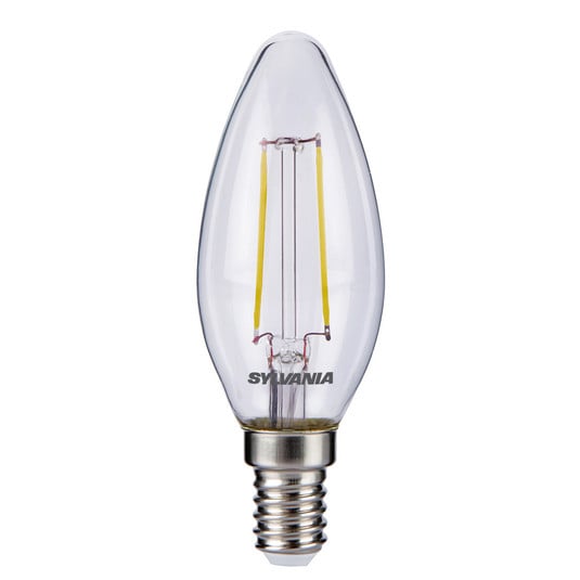 Lâmpada de vela LED E14 ToLEDo Filamento 2.5W 827 transparente