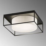 Carre plafondlamp 70x70cm stoffen kap wit