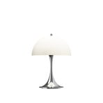 Luminaire LED rechargeable Panthella 250 chrome/beige IP44 Louis Poulsen