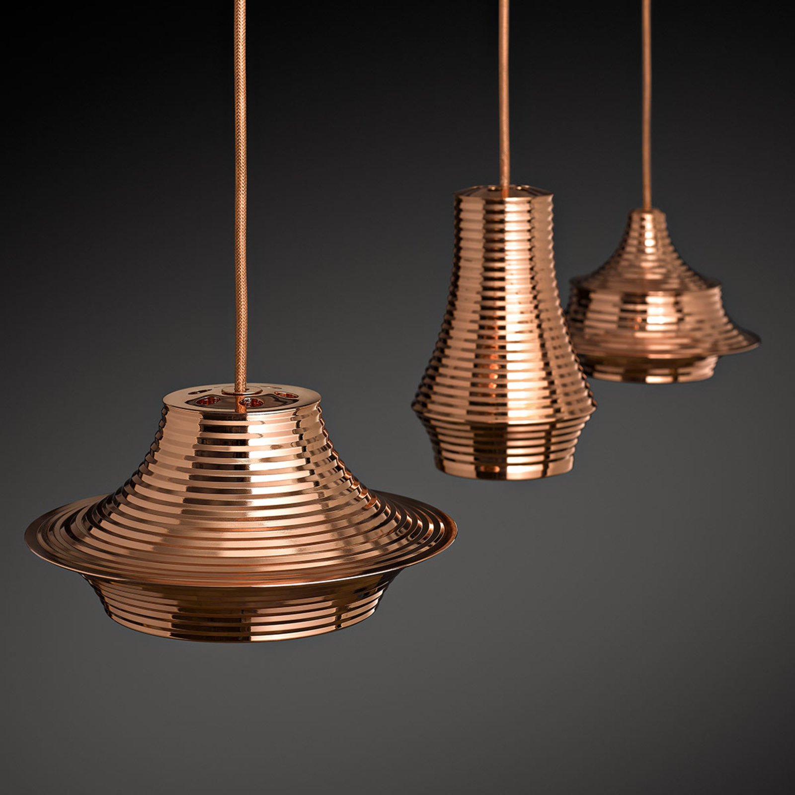 Bover Tibeta 03 - LED hanging lamp in copper