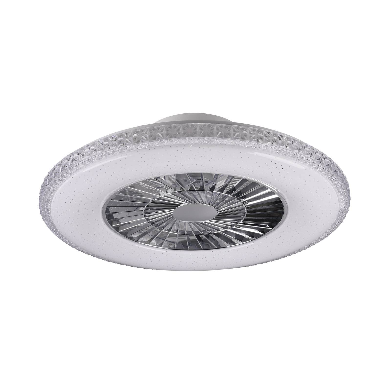 Harstad fÄcher- und deckenleuchte led satinierter diffusor und kristalleffekt mit multifunktionaler fernbedienung zur intensitÄts- und