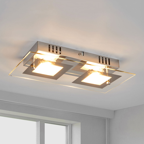 Manja - zweiflammige LED-Deckenlampe in Chrom