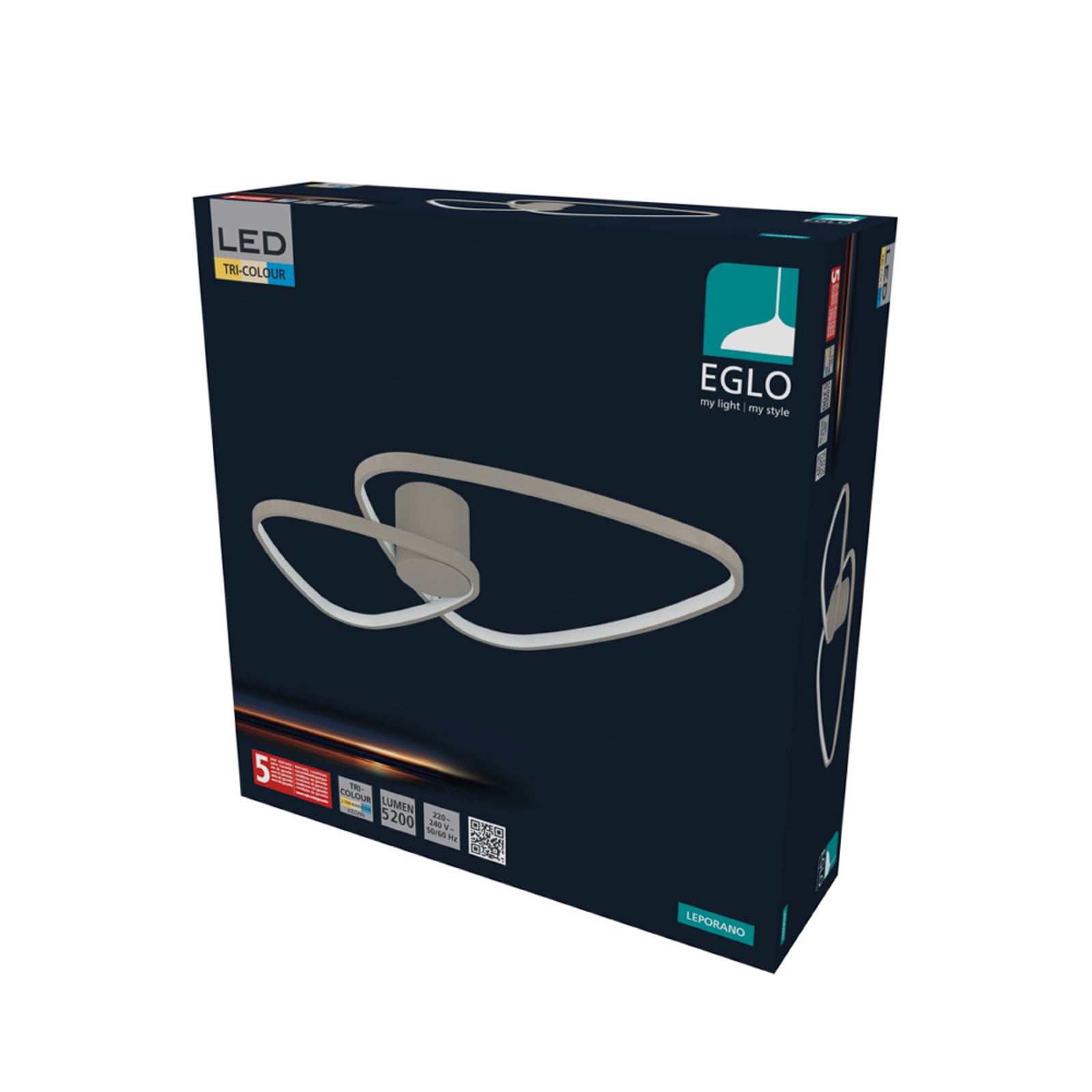 Φωτιστικό οροφής LED EGLO LEPORANO, μπεζ, 60 x 50 εκ., 2 λάμπες, CCT Φωτιστικό οροφής LED EGLO LEPORANO, μπεζ, 60 x 50 εκ., 2 λάμπες, CCT