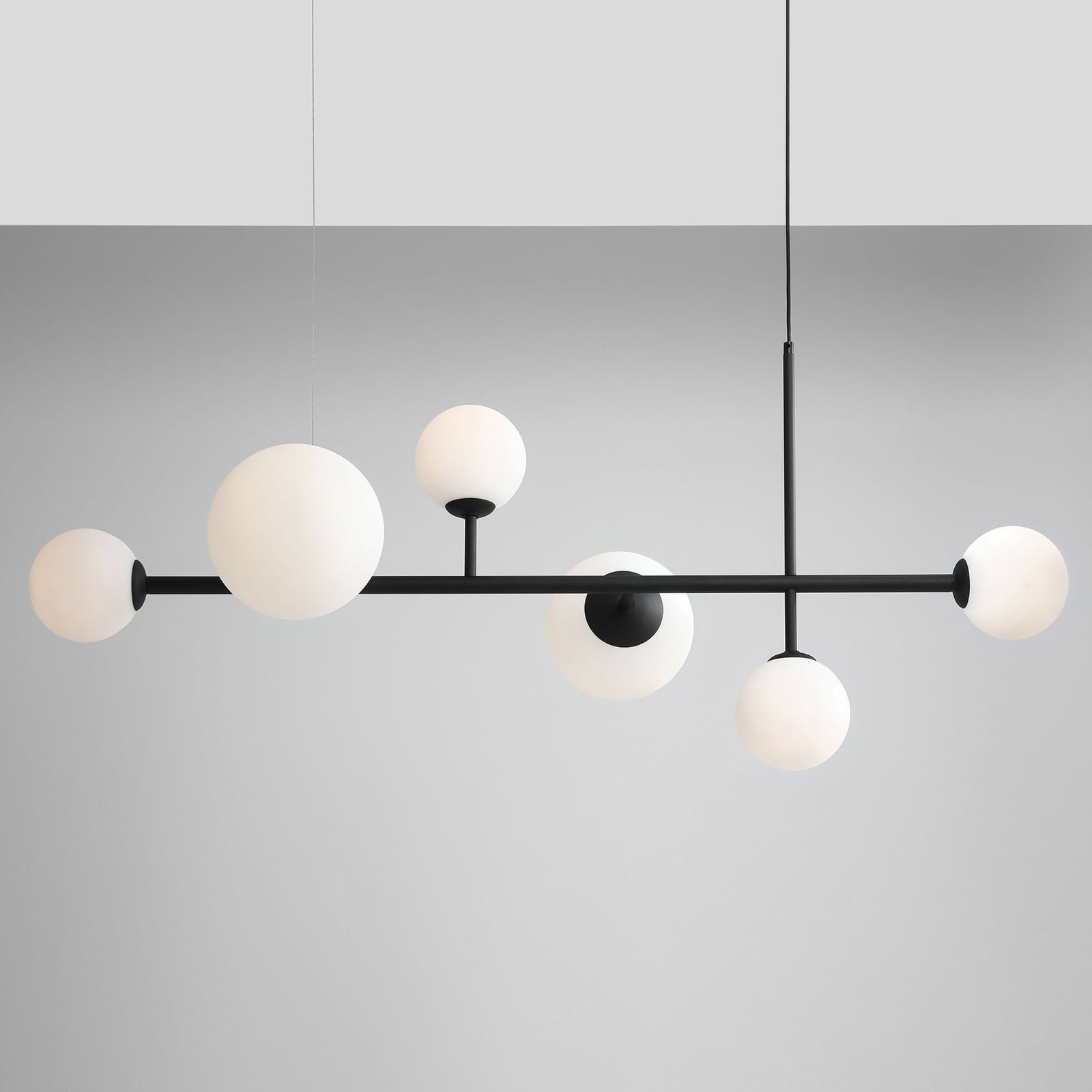 Lampa suspendată Dione, negru, cu 6 becuri - ALDEX