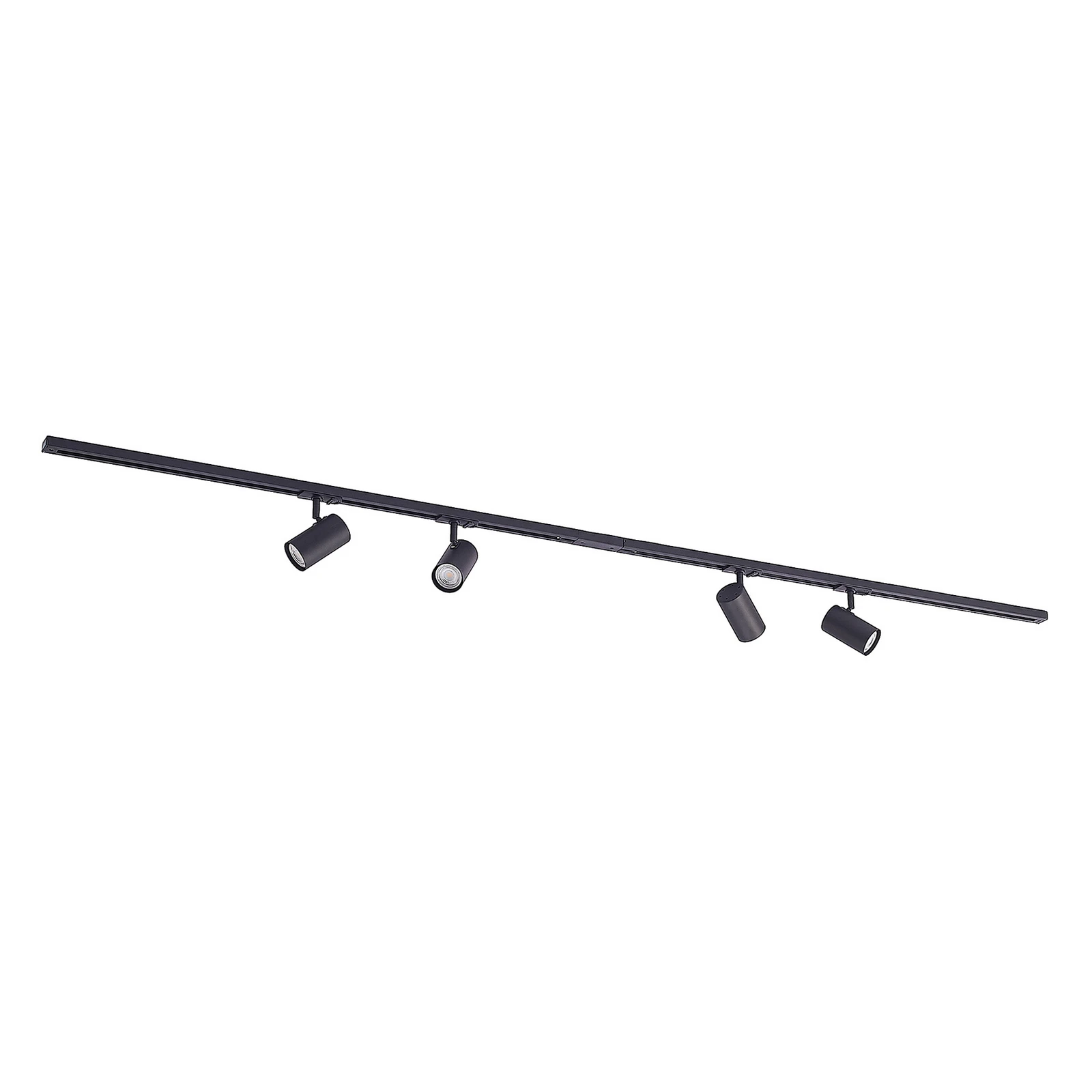 Sistem de șine Lindby Linaro, GU10, 4 becuri, negru, Ø 6 cm