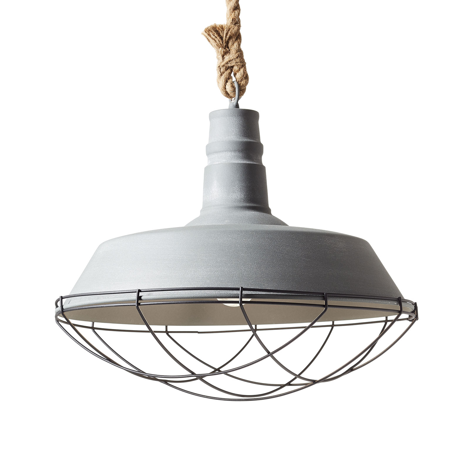 Brilliant Rope hanging light in an industrial style, for Living / Dining Room, metal, E27, 60 W, energy efficiency: A++