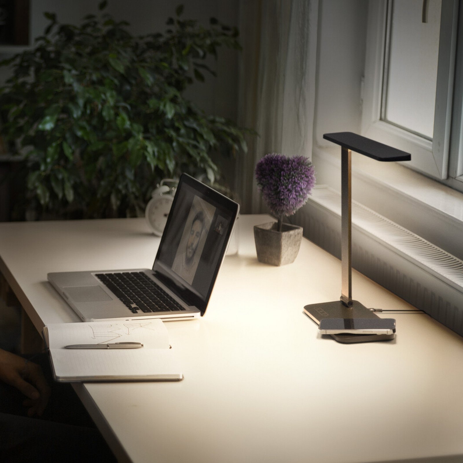 Lampa de birou cu LED OSRAM Office Line Desk Banker negru CCT dimabil - Studiu / Birou - Aluminiu