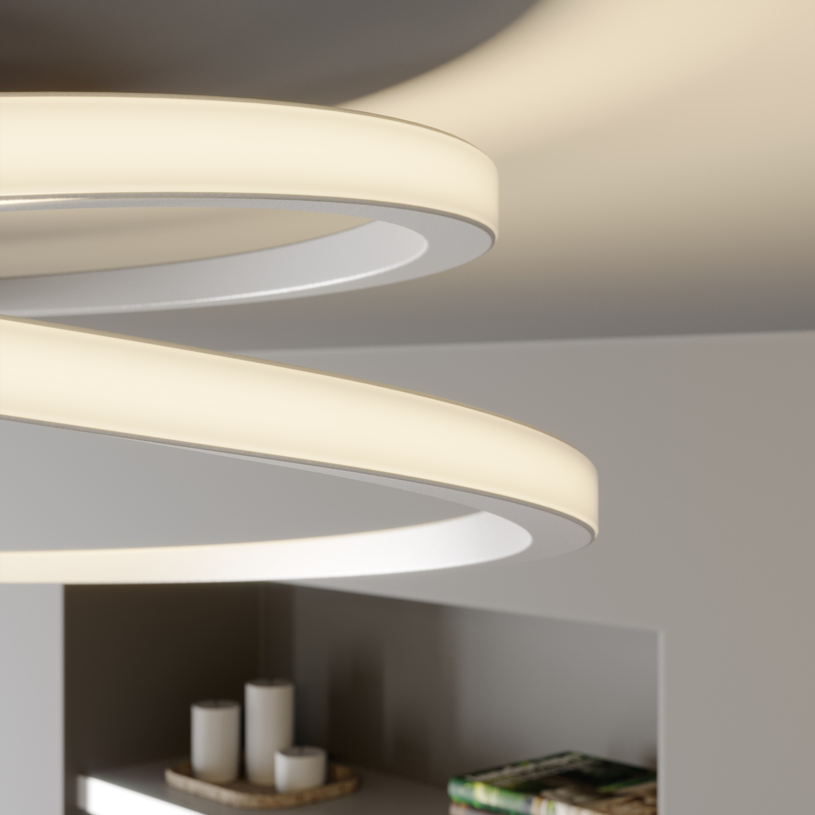 Lindby Xenias LED-taklampe, hvit, 60 x 35 cm