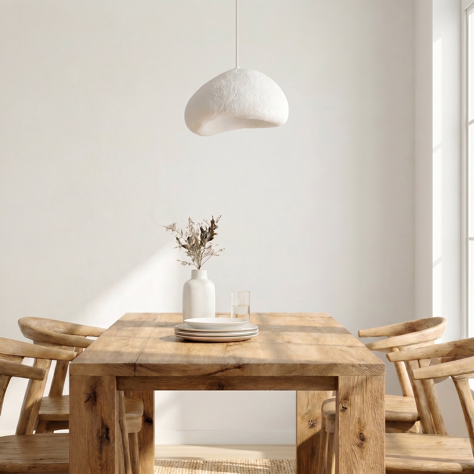 Loval pendant light, white, 32 x 27 cm, fibreglass, E27 Loval pendant light, white, 32 x 27 cm, fibreglass, E27