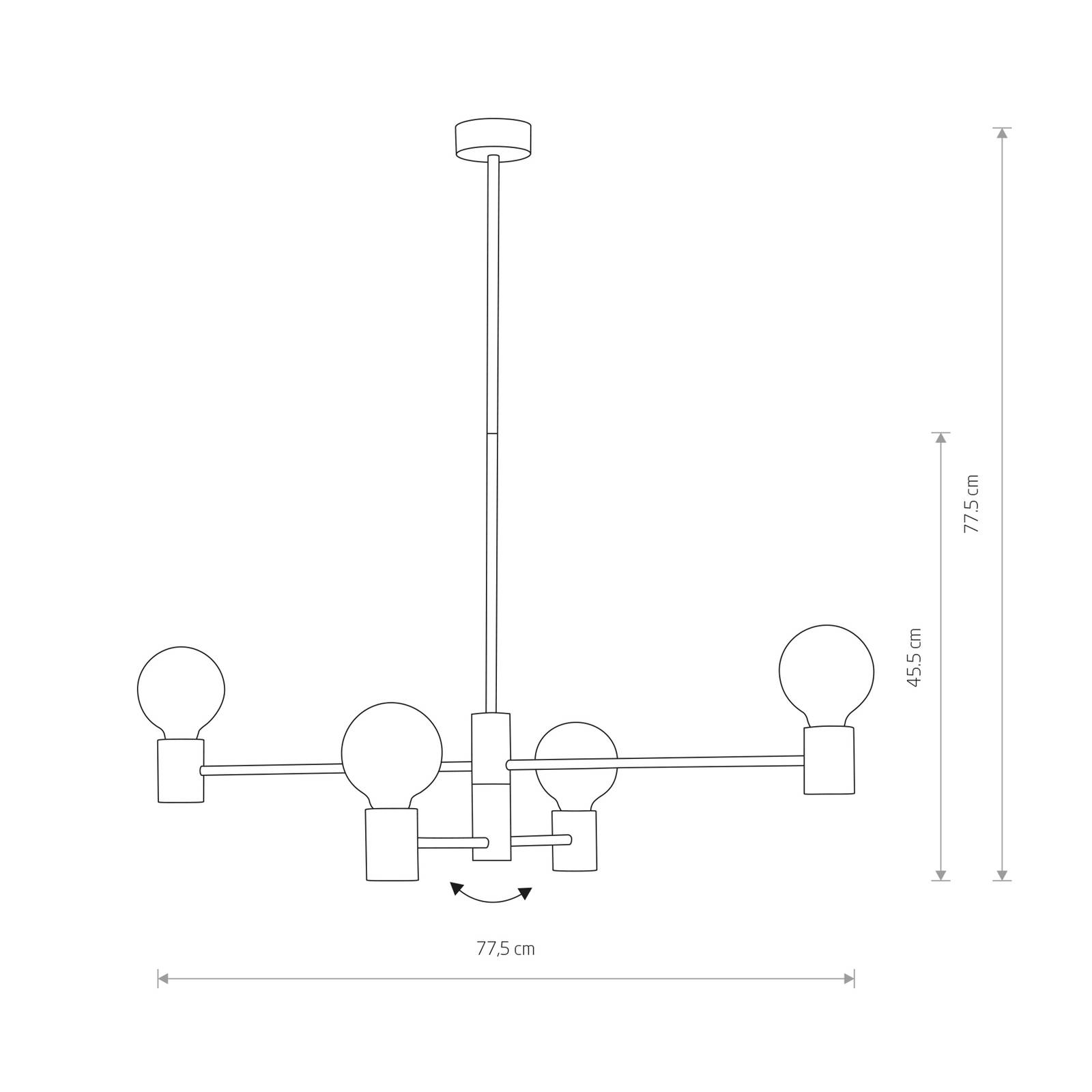 Hengelampe Radius IV svart 4 lyskilder