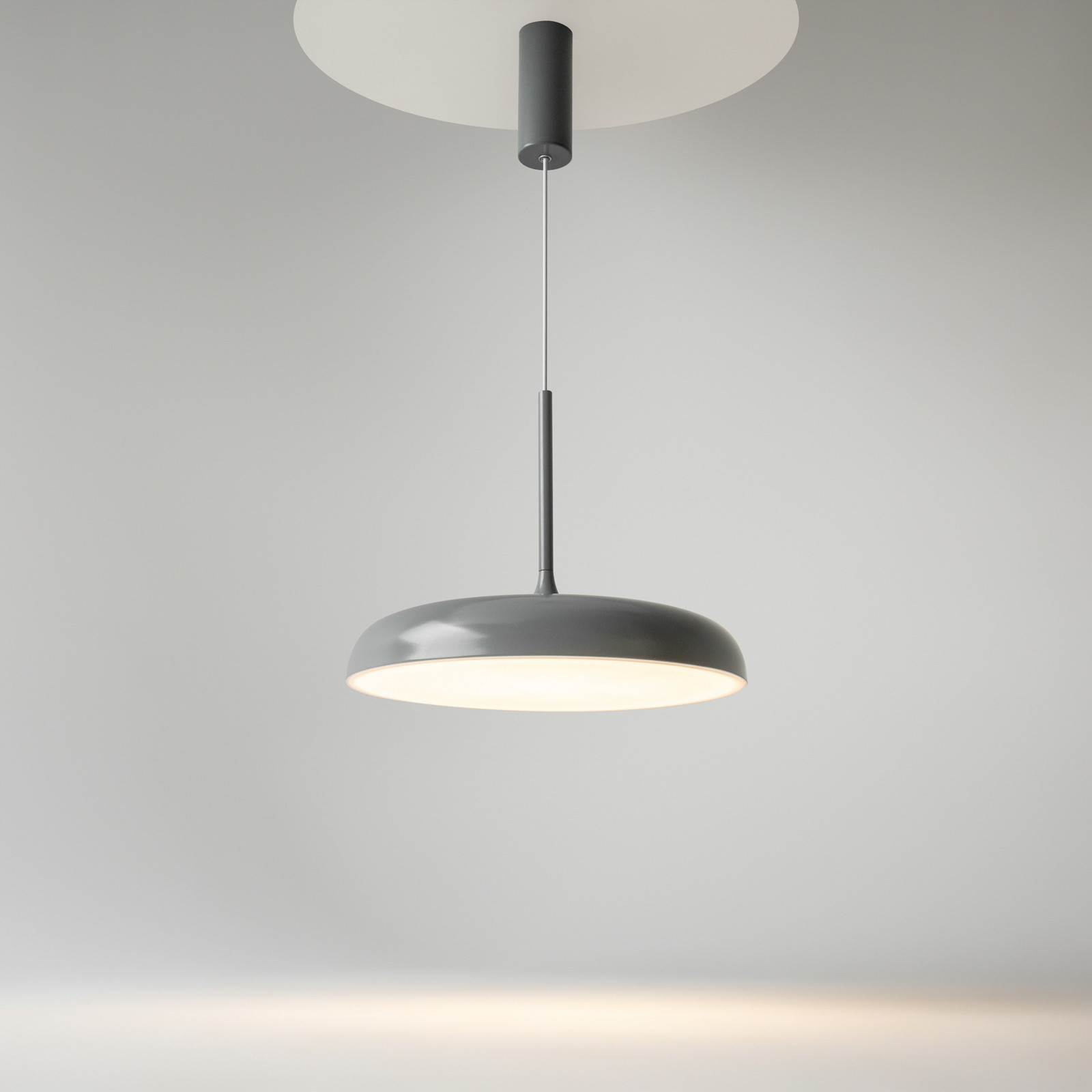 Maytoni Lampă suspendată LED Gerhard Ø 40 cm gri metal - Camera de zi / sufragerie - Modern - gri alb