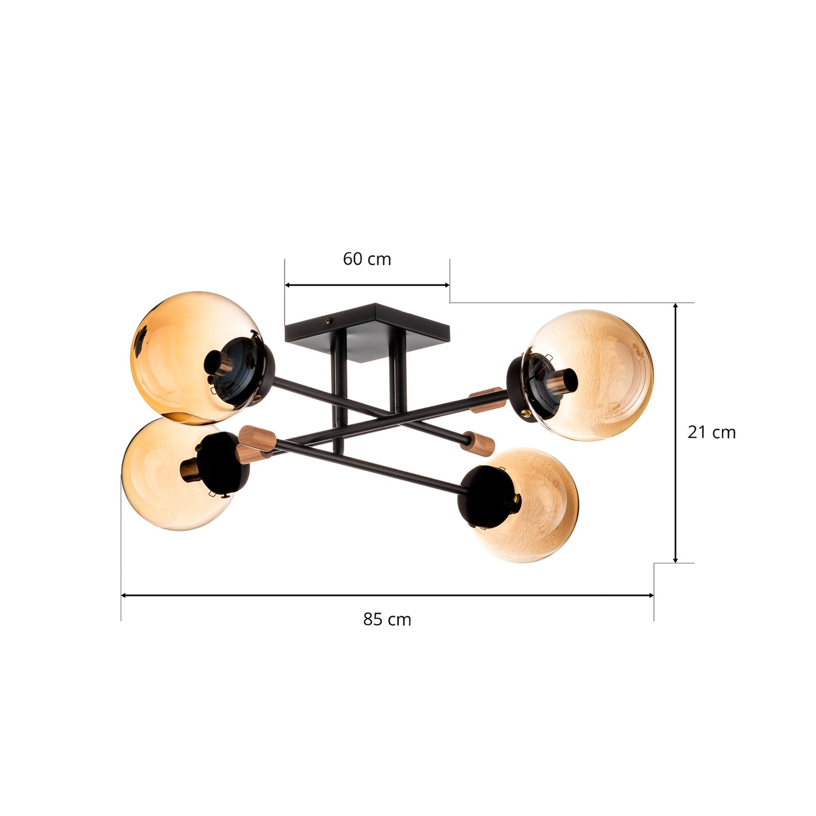 Sinzig loftlampe i sort-guld