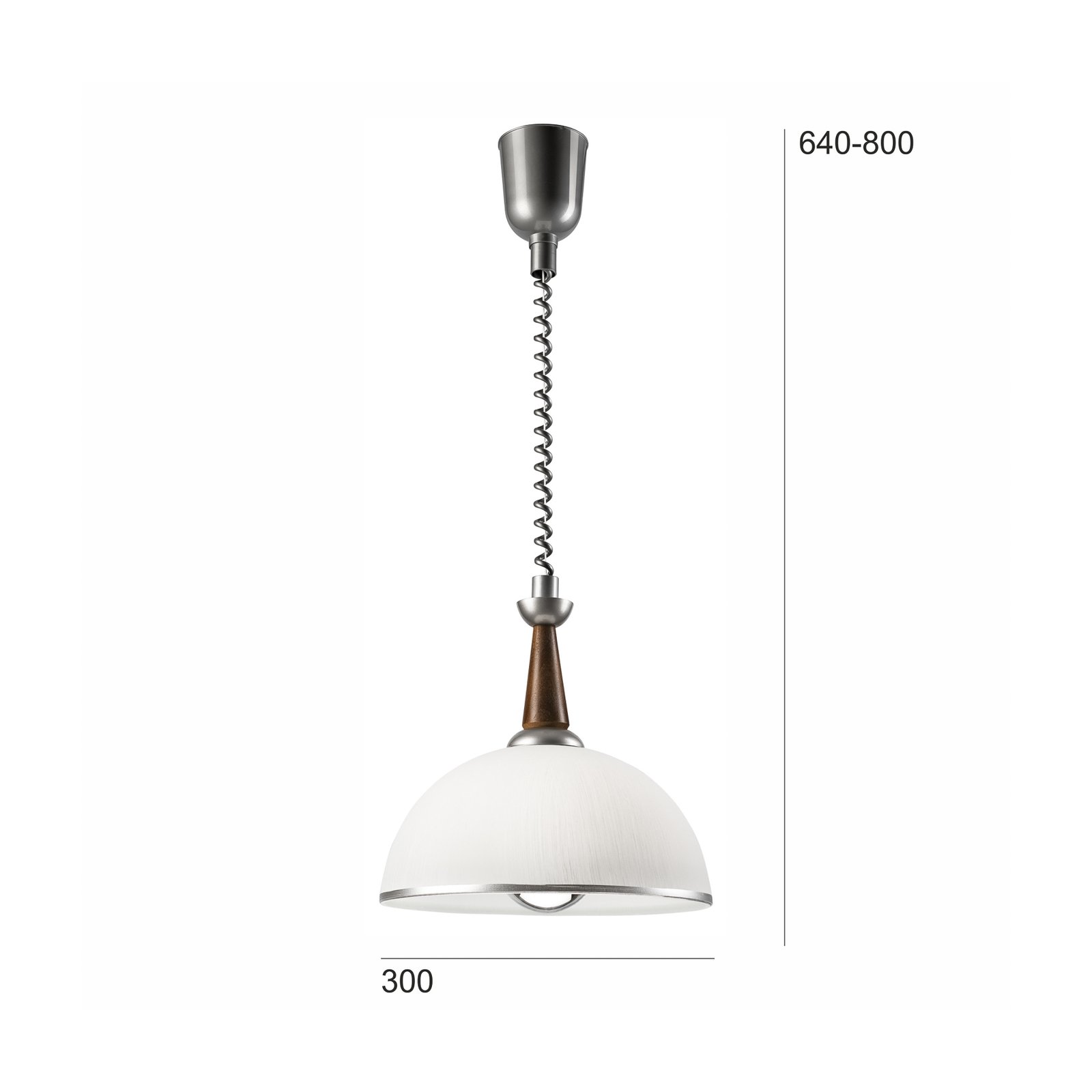 Hanglamp Ilsa, wit/zilver, Ø 30 cm, in hoogte verstelbaar