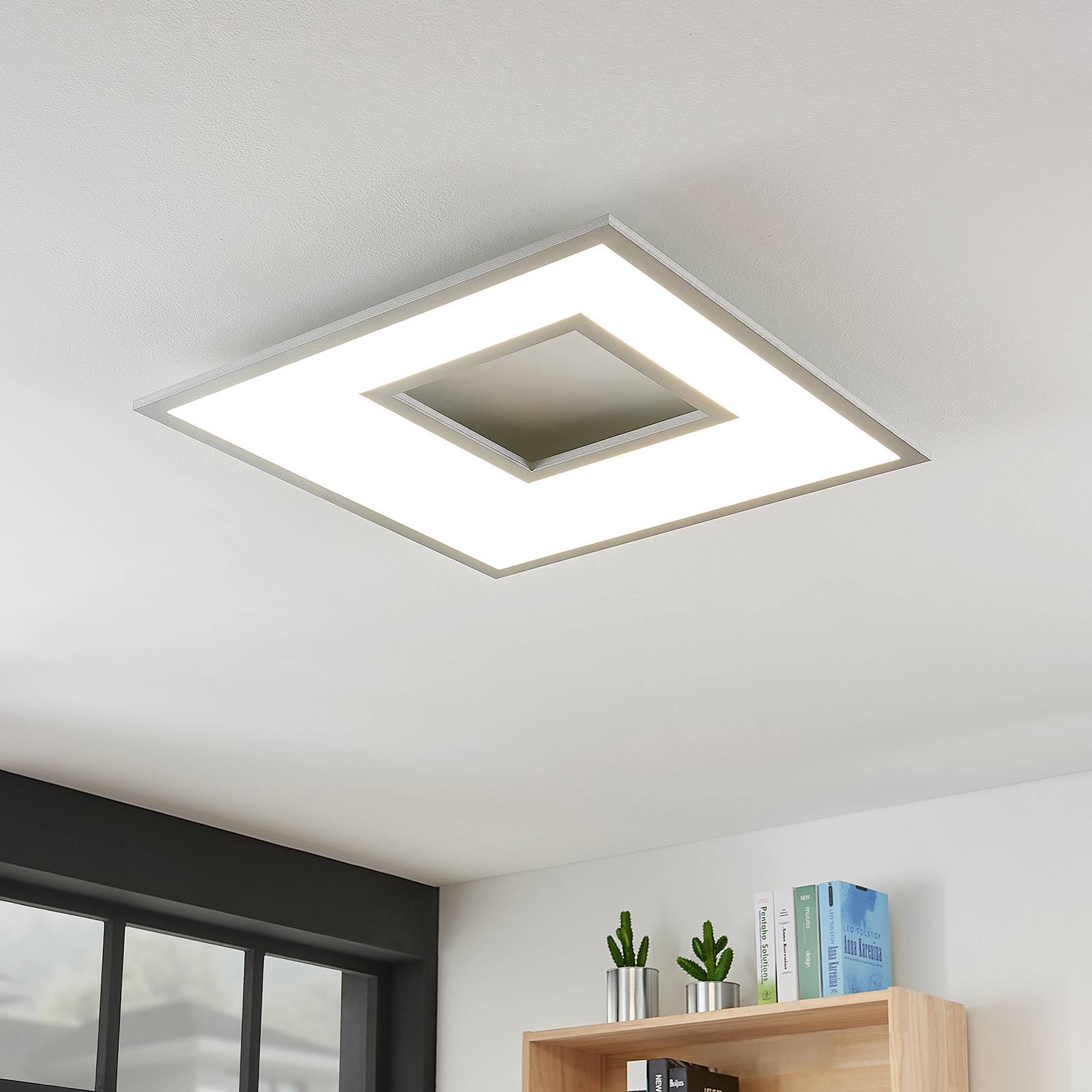 Image of Plafonnier LED Durun, dimmable, CCT, carré, 60 cm 4251096559644