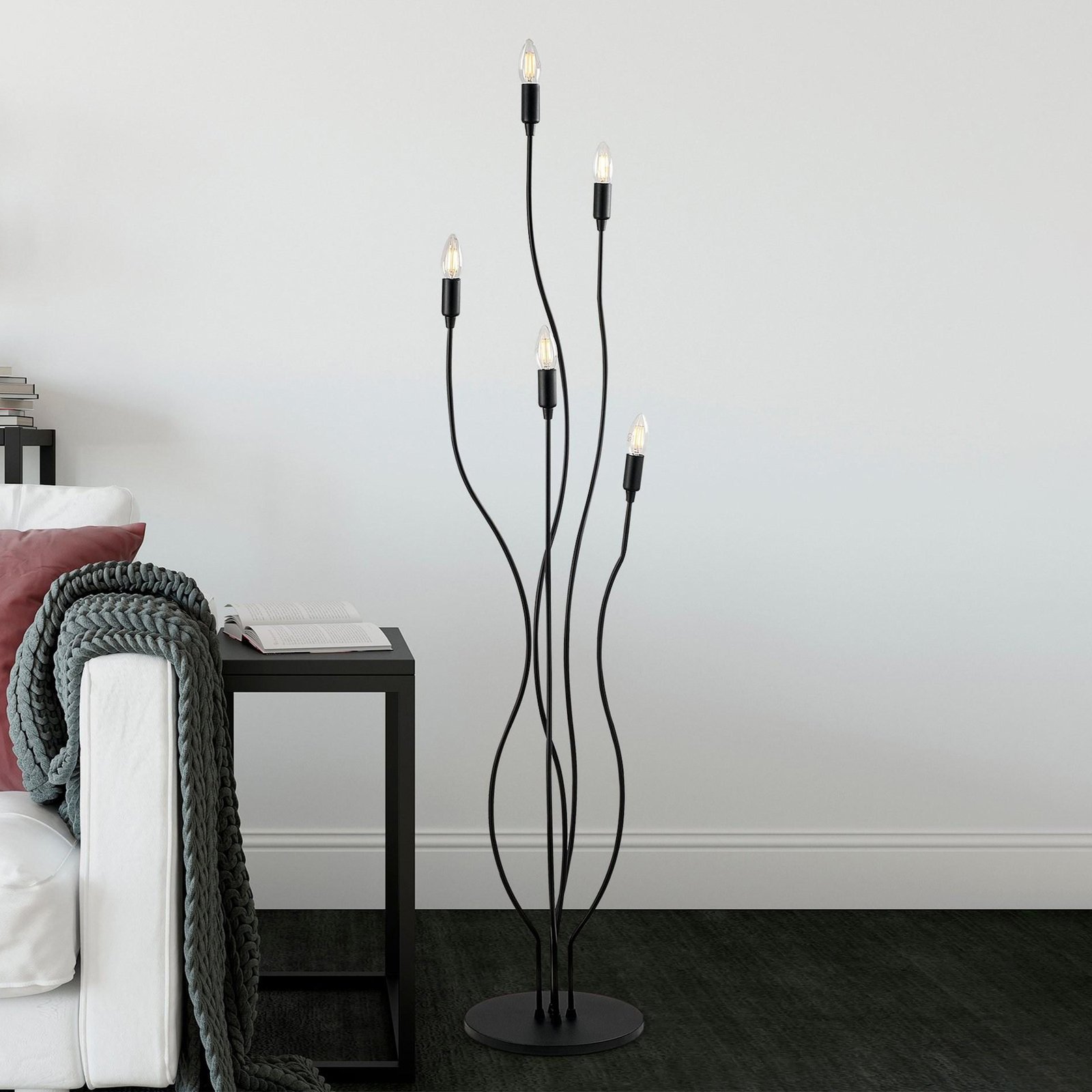 Floor lamp Bonibon 13231 black metal height 155 cm 5-bulb