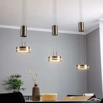 3-flg Stina LED-Hängeleuchte Wohnen Schöner nickel