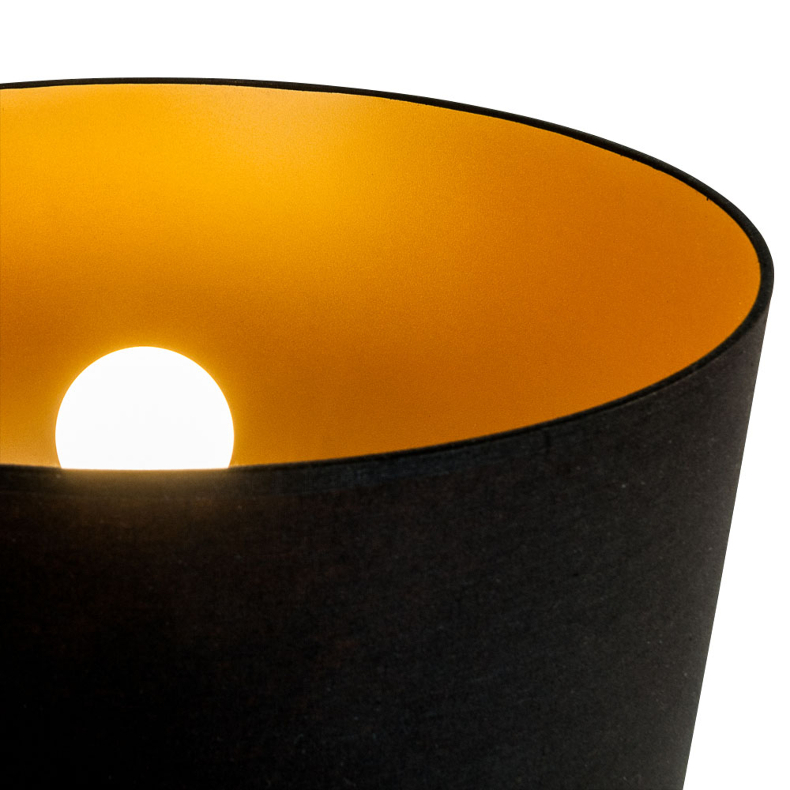 Stojací lampa Tago, trojnožka, černé/zlaté stínidlo