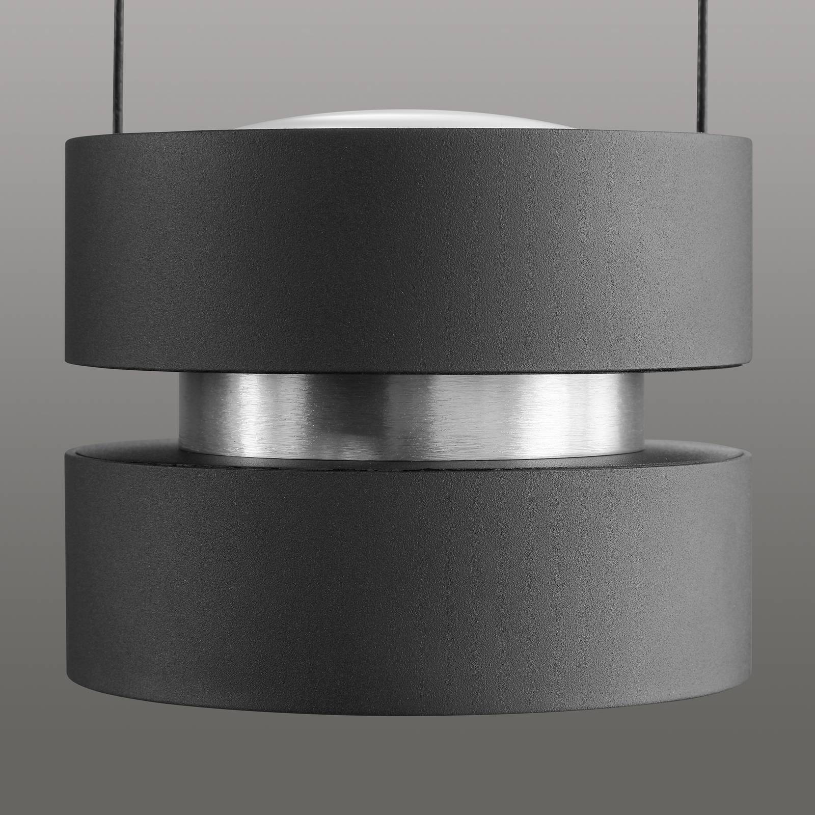 Żyrandol LED Glow-Sphere, długość 112 cm, czarny, metal