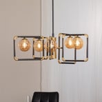 Hängeleuchte Ibra, schwarz, Glas, 5-flammig, G9