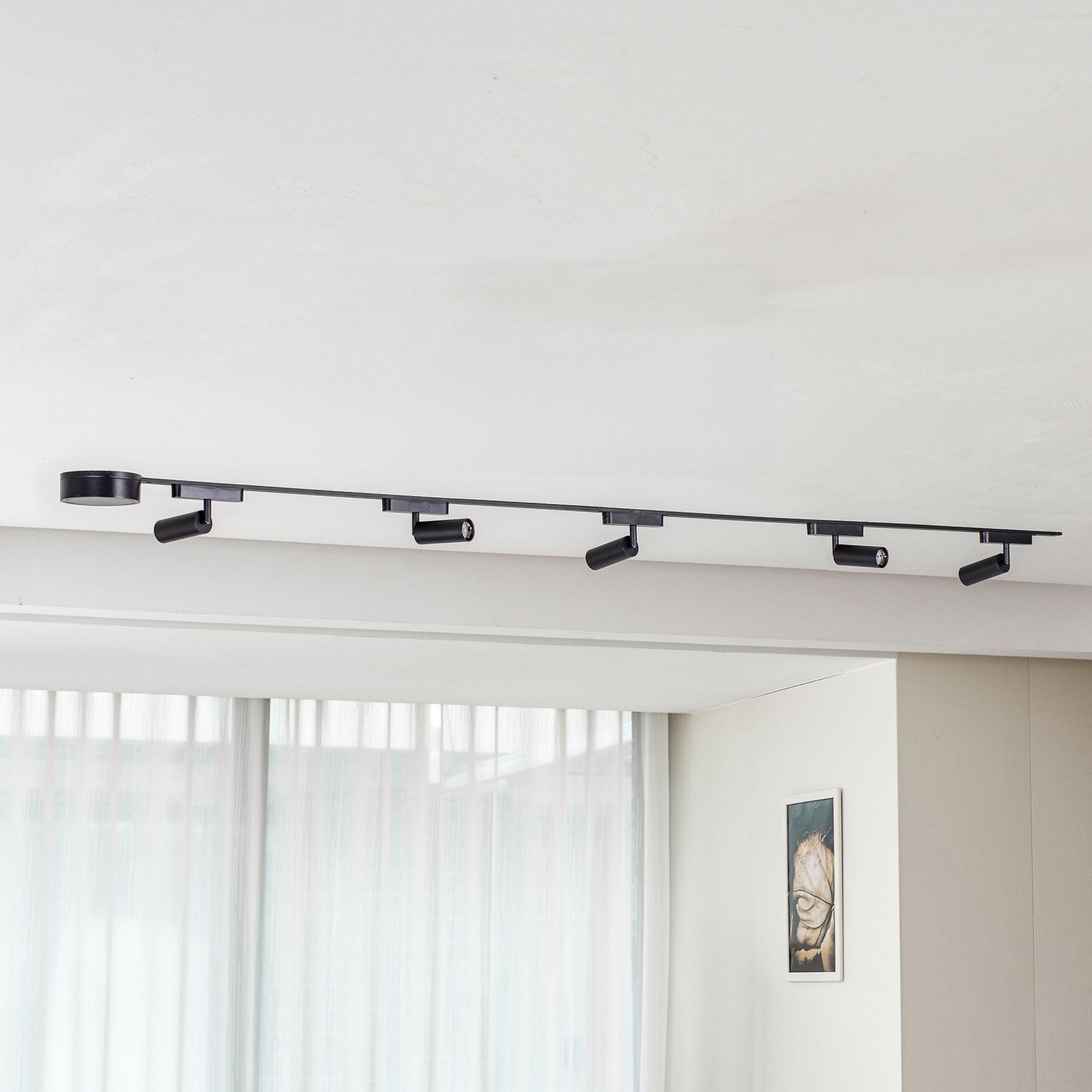 Schienensystem 48V Lumaro Spots 5-flg. schwarz Ø 4cm dimmbar