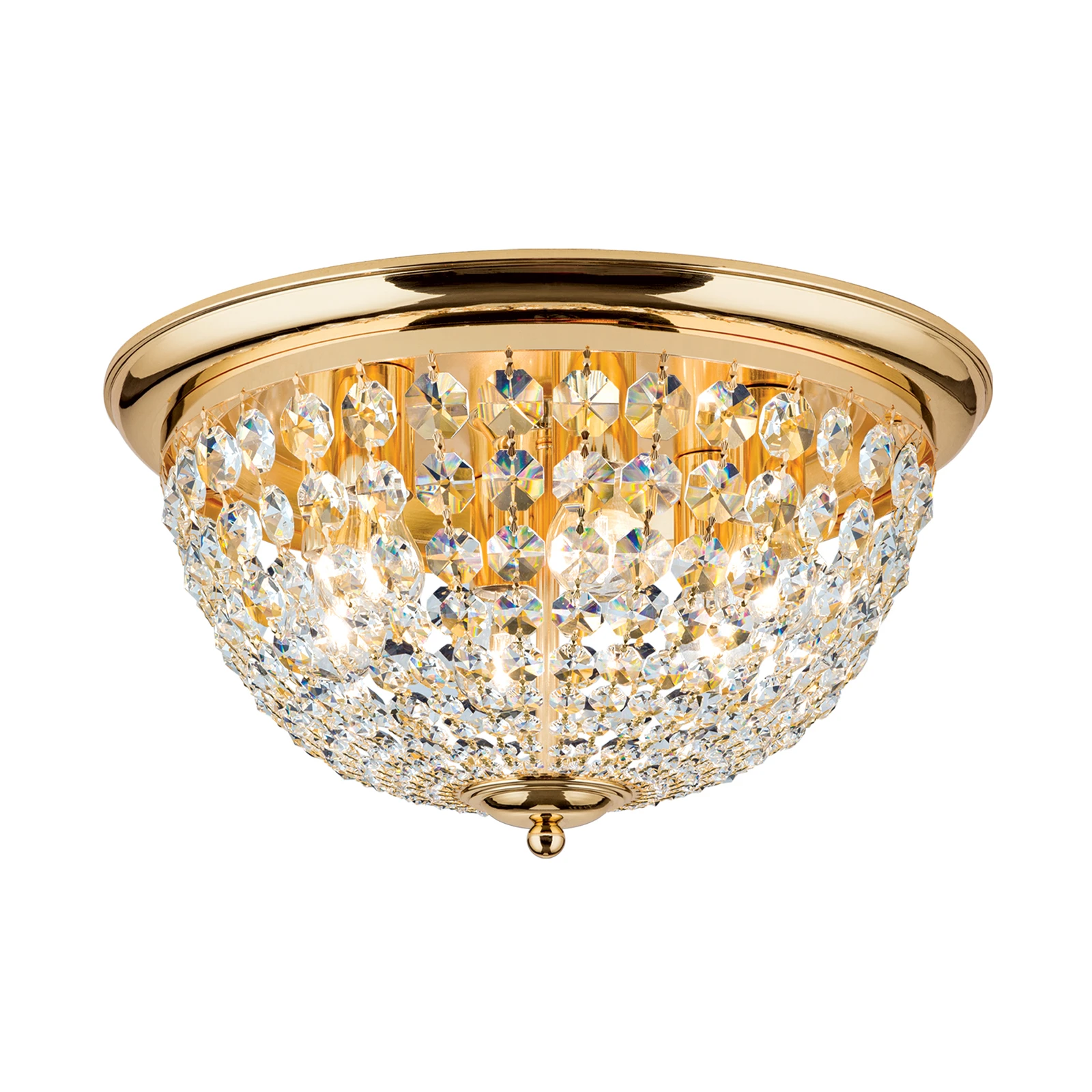 Griestu gaismeklis Plafond, zelta/caurspīdīgs, Ø 47 cm