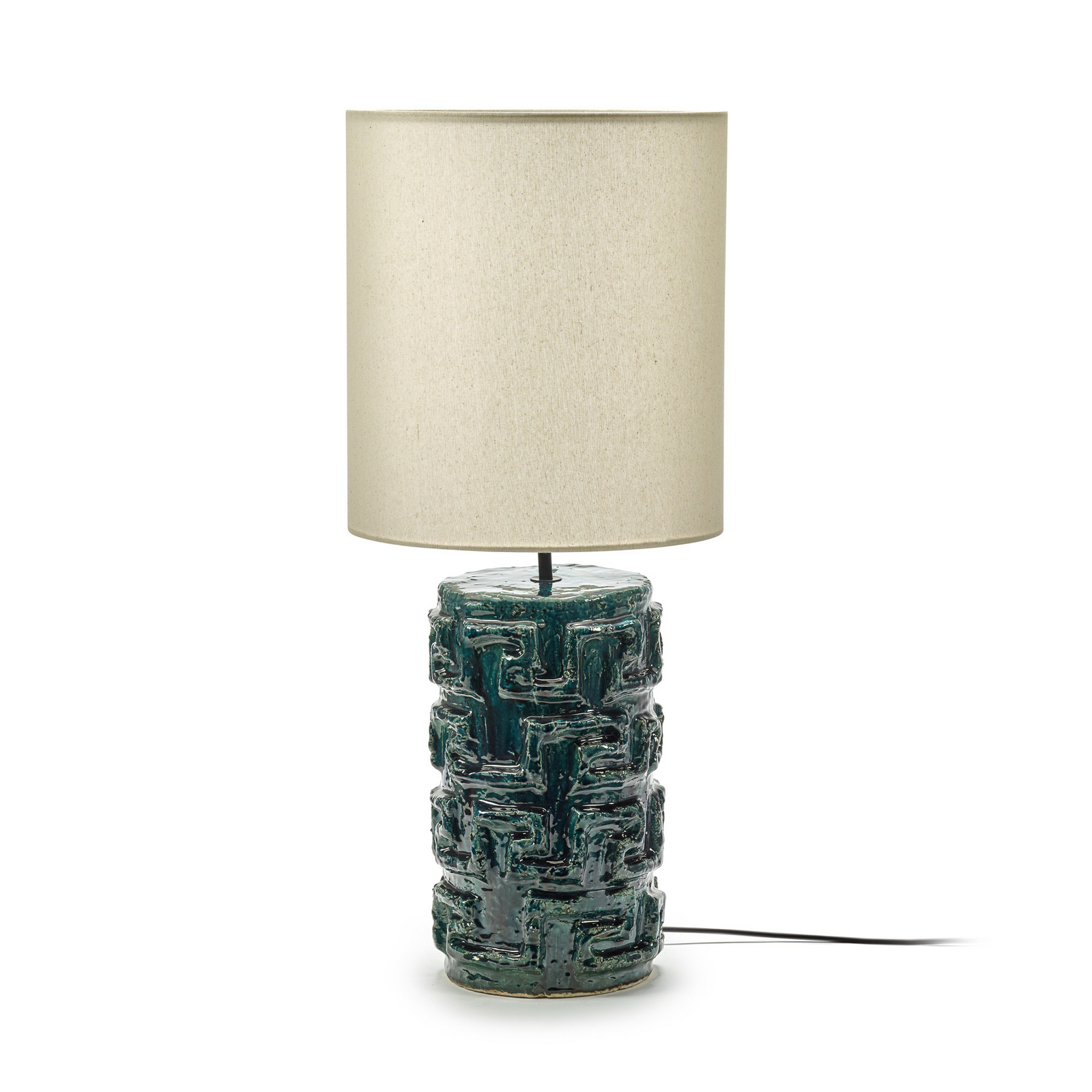 01 BLUE GREEN LOOK AT ME bordlampe, keramik, tekstil, højde 84 cm – Serax