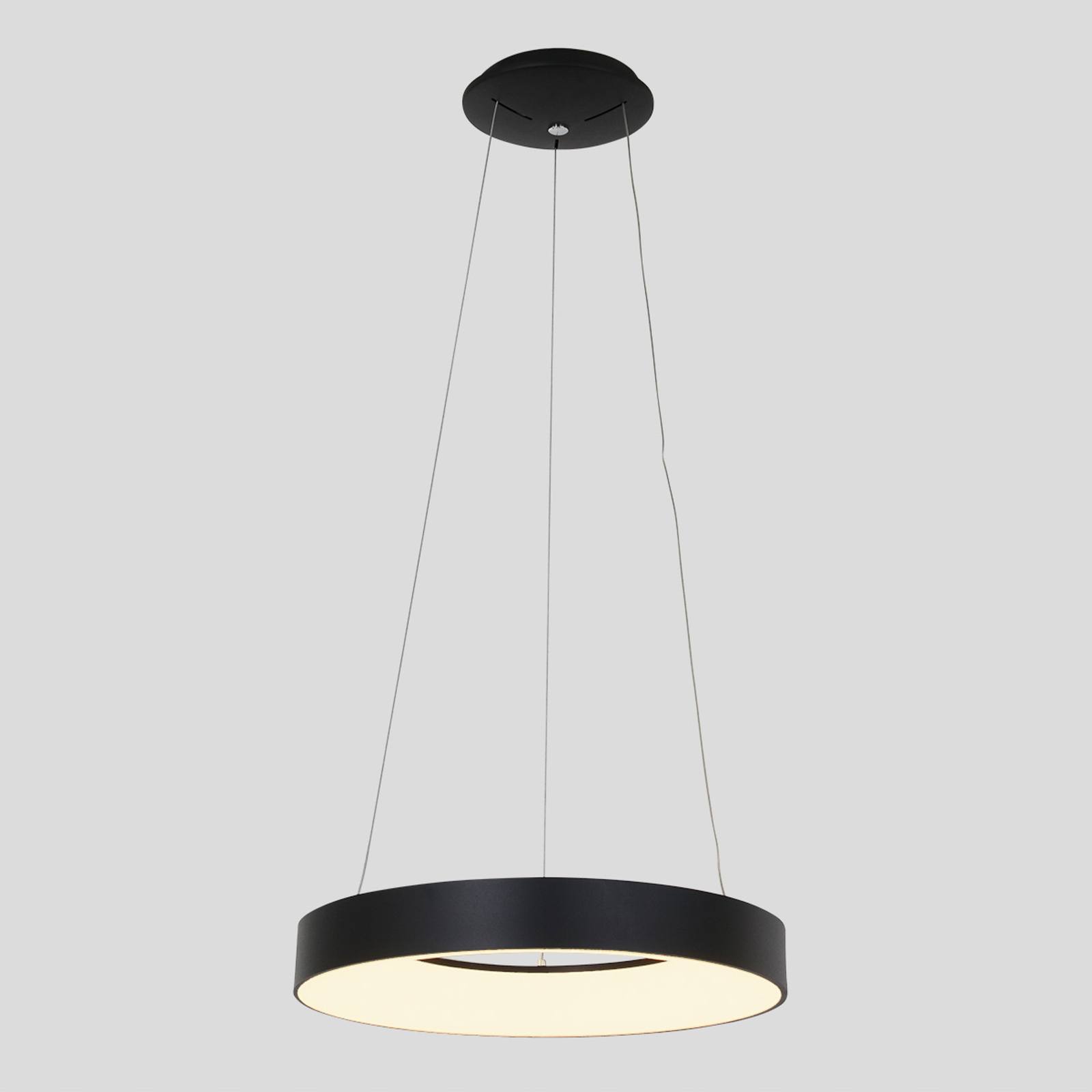 Suspension LED Ringlede, Ø 48 cm, noire