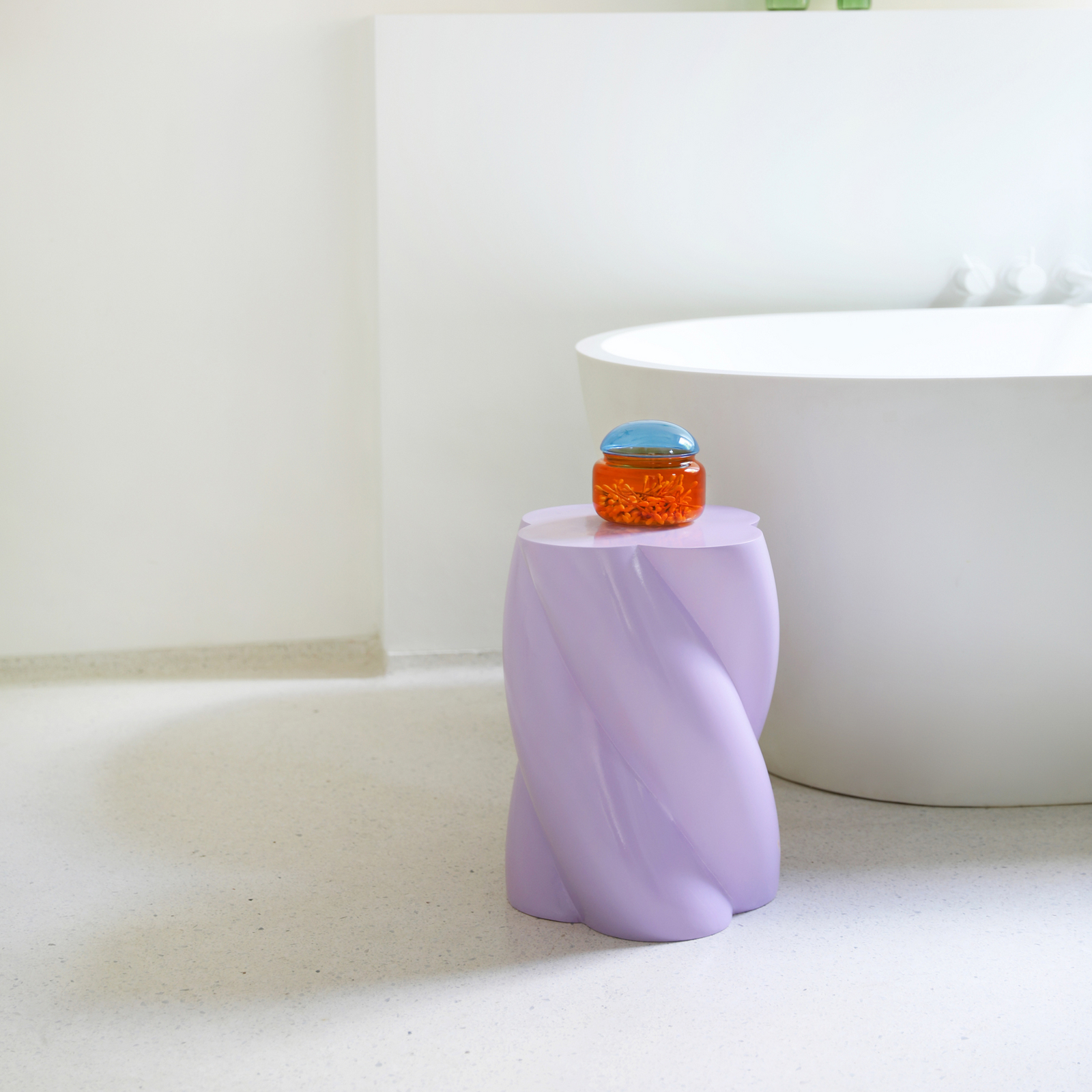 Mesita auxiliar Pillar Marshmallow, morada, 40 cm de altura - &Klevering Mesita auxiliar Pillar Marshmallow, morada, 40 cm de altura - &Klevering