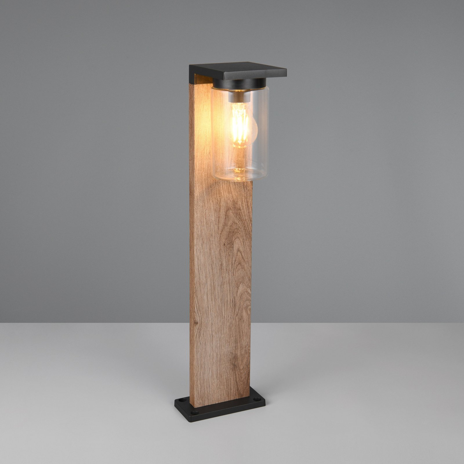 Wegeleuchte ARDILA, Holzoptik, Höhe 65 cm, Metall/Glas, IP44