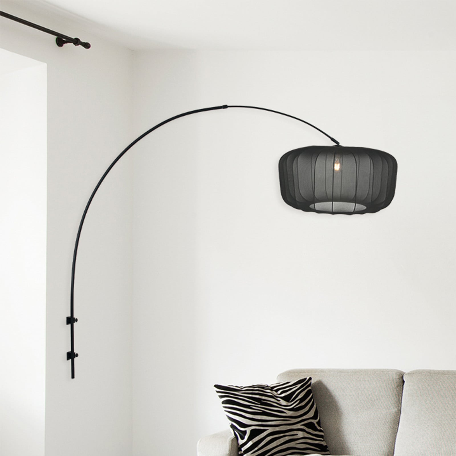 Steinhauer Aplică de perete Sparkled Light 4410ZW negru/nylon negru E27 - Camera de zi / sufragerie - Modern - Metal