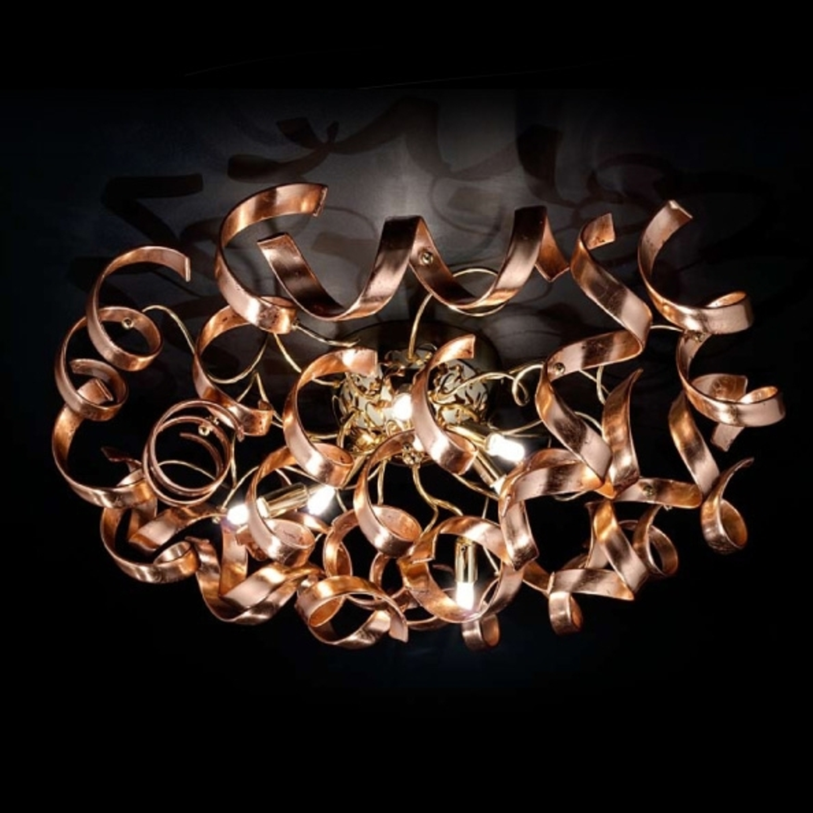 hulp in de huishouding Automatisering verkwistend Sierlijke koperen plafondlamp Copper | Lampen24.be
