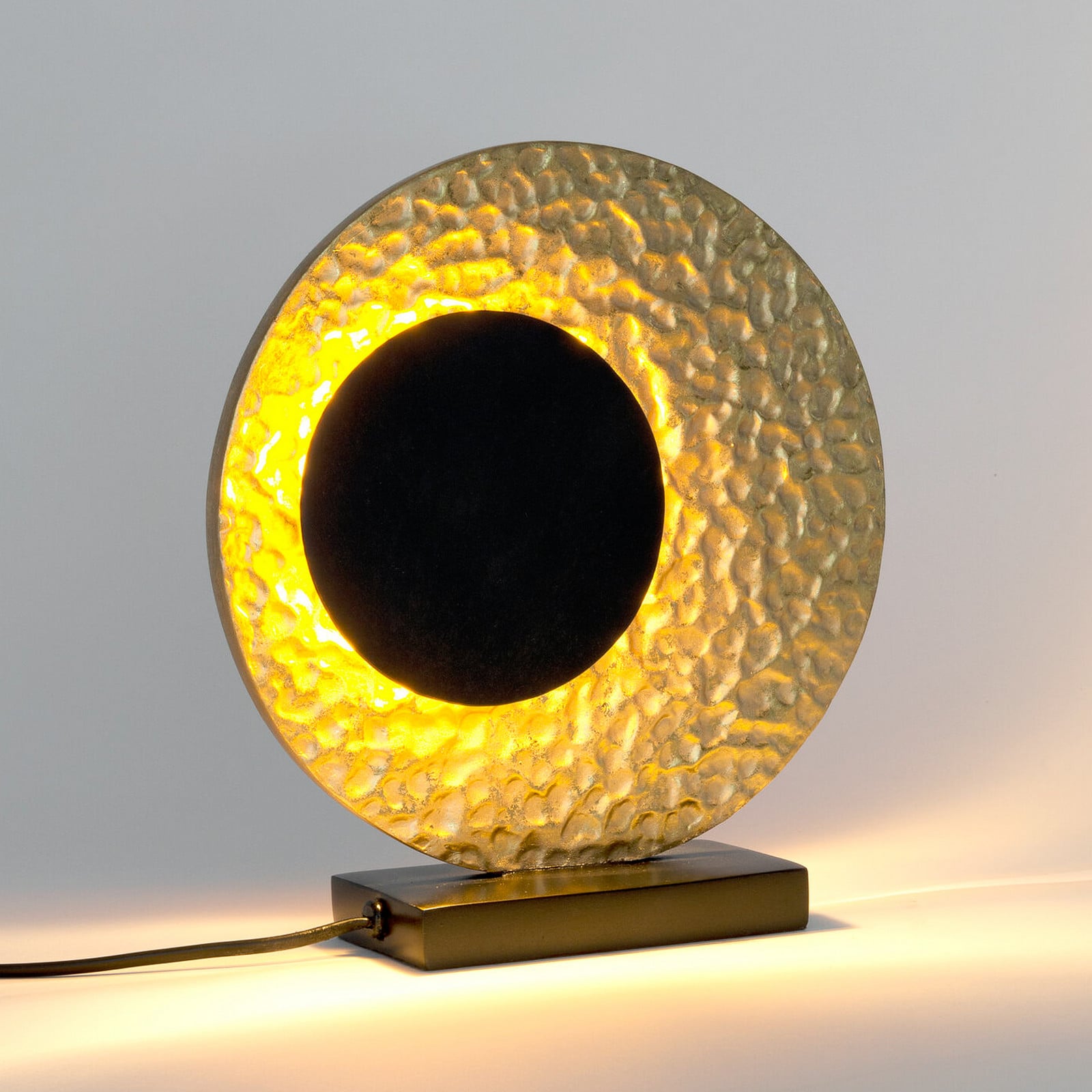 Holländer Lampa de masă cu LED INFINITY TAVOLO negru/auriu 27 cm metal - Camera de zi / sufragerie - Modern - auriu-maro-negru