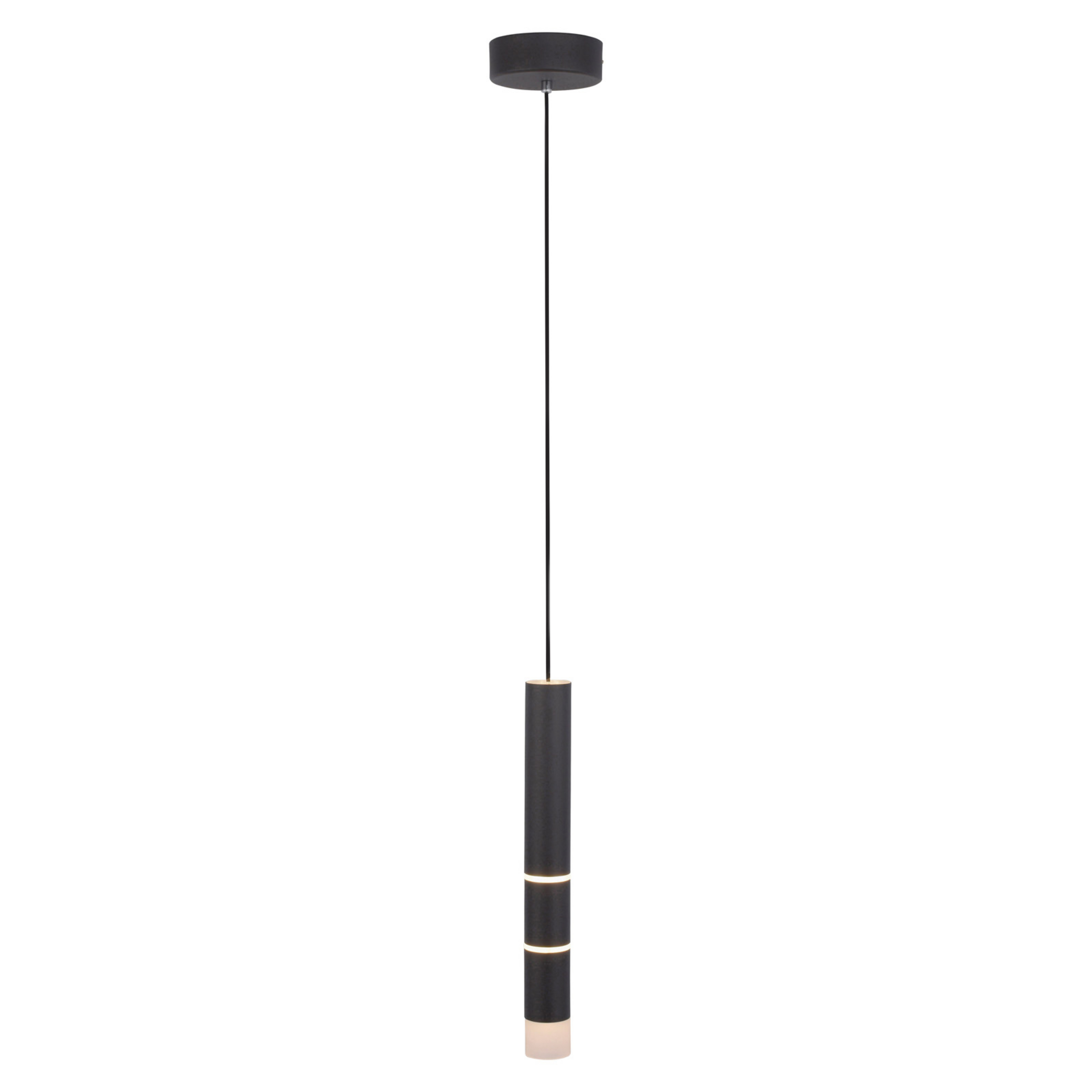 Vega LED-Hängeleuchte, ein Zylinder, schwarz - PURE