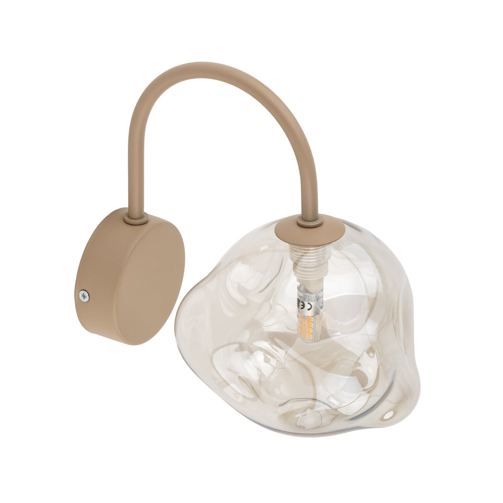 Wandlamp Lava, beige, glas, hoogte 21 cm, G9 Wandlamp Lava, beige, glas, hoogte 21 cm, G9