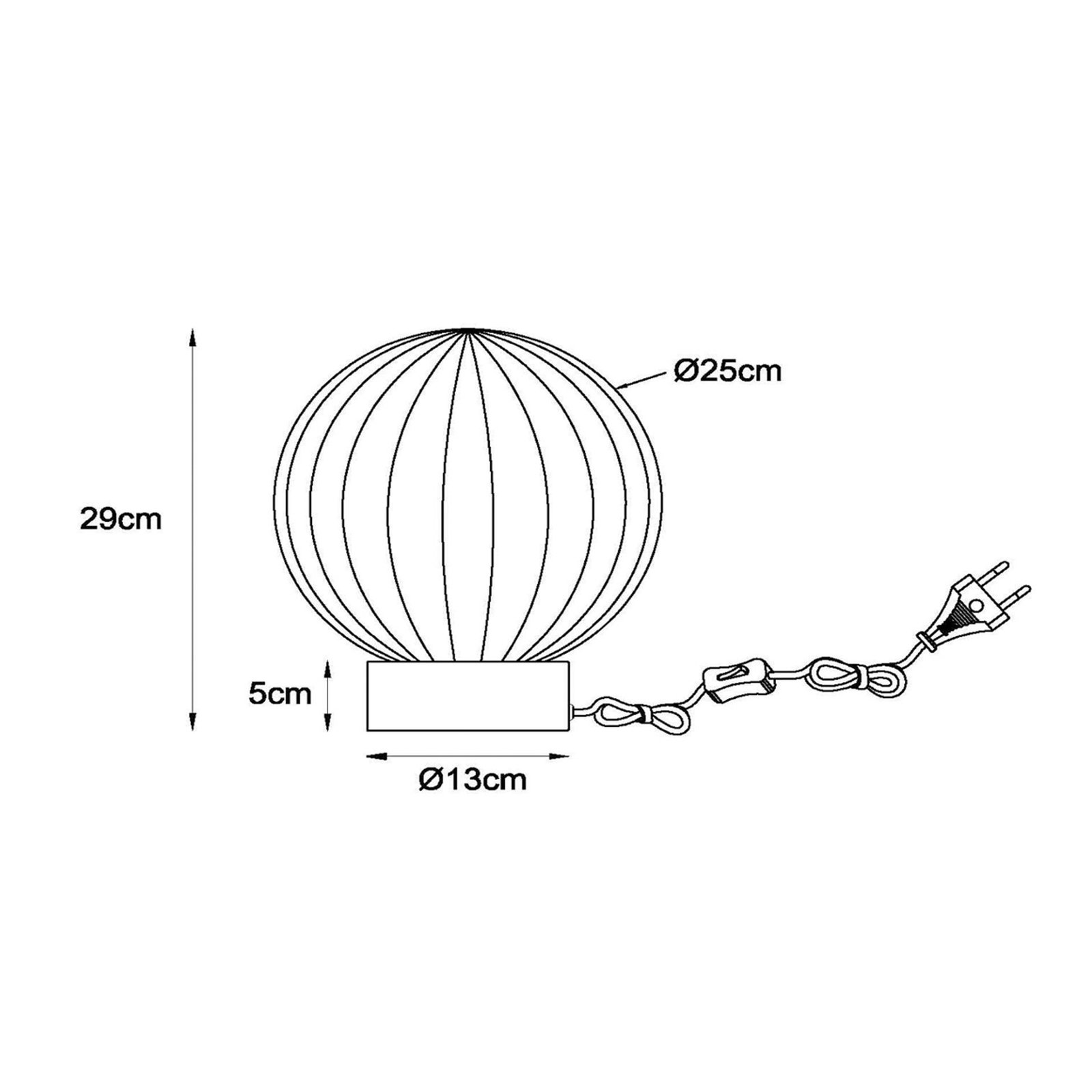 Stolna lampa Monsaraz, jantar, Ø 25 cm, staklo, E27