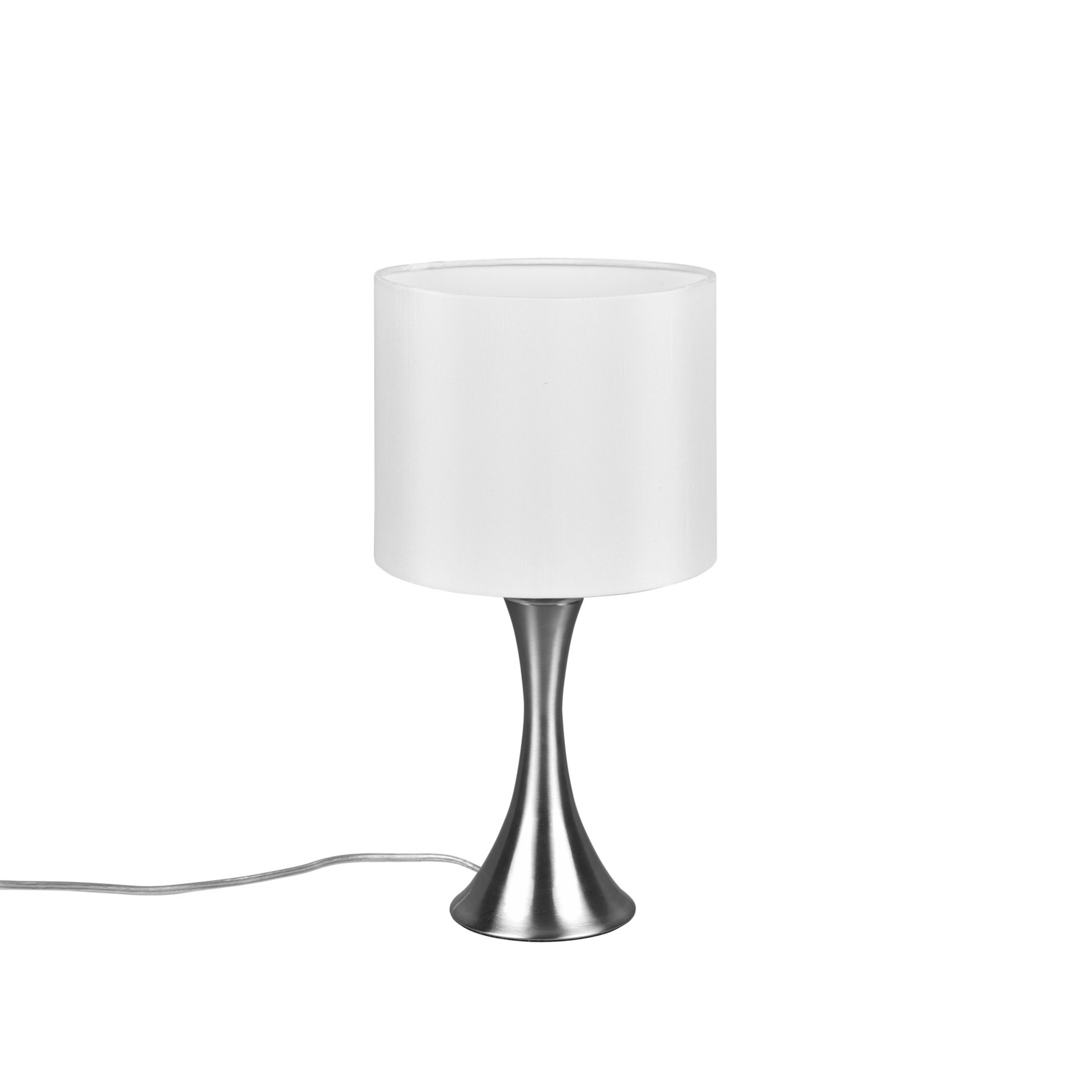 Lámpara de mesa Sabia, Ø 20 cm, blanco/níquel