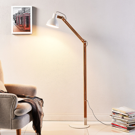 Lampadaire Shivanja en bois et en métal
