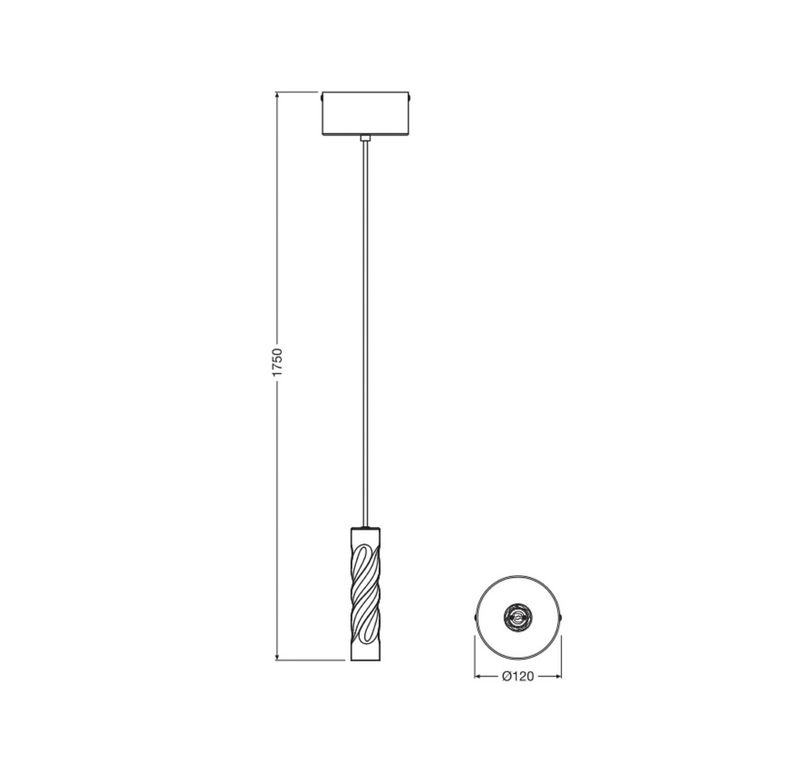 Żyrandol OSRAM Decor Twirl, beżowy, Ø 12 cm, 1-punktowy, metalowy