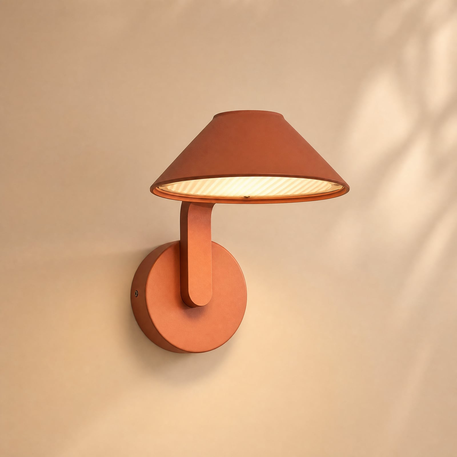 Kinkiet zewnętrzny LED Lindby Capelo, kolor terakoty, Ø 20 cm, IP65